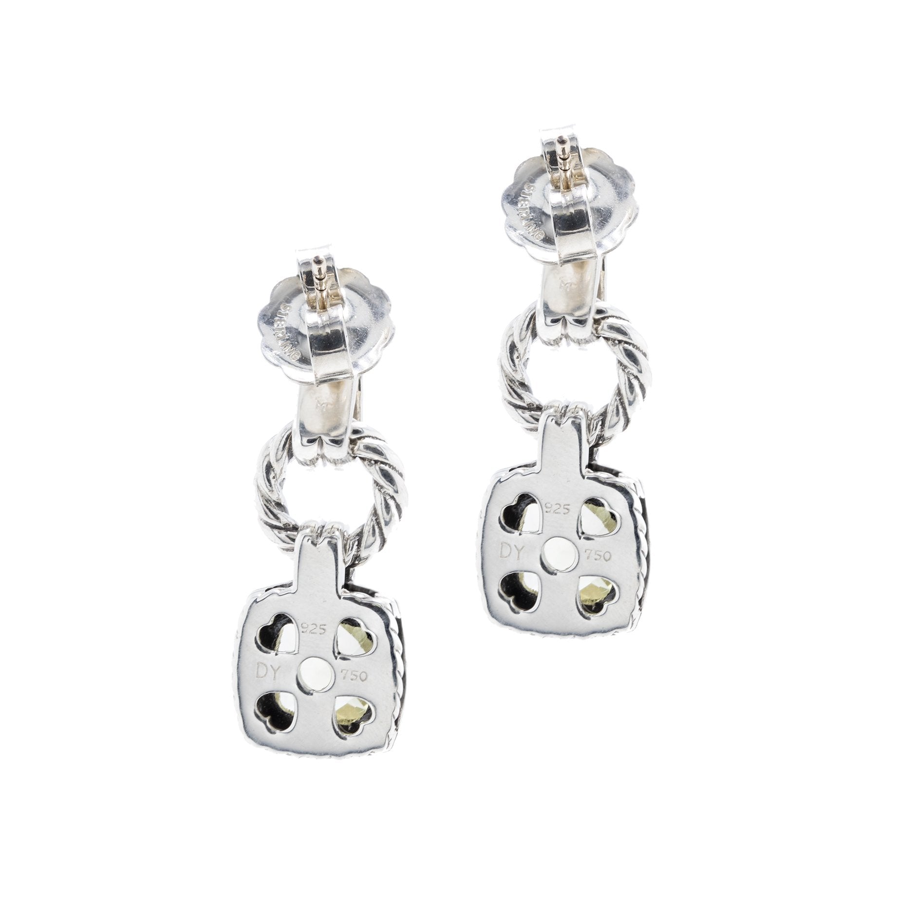 David Yurman Two-Tone Renaissance Prasiolite Drop Earrings