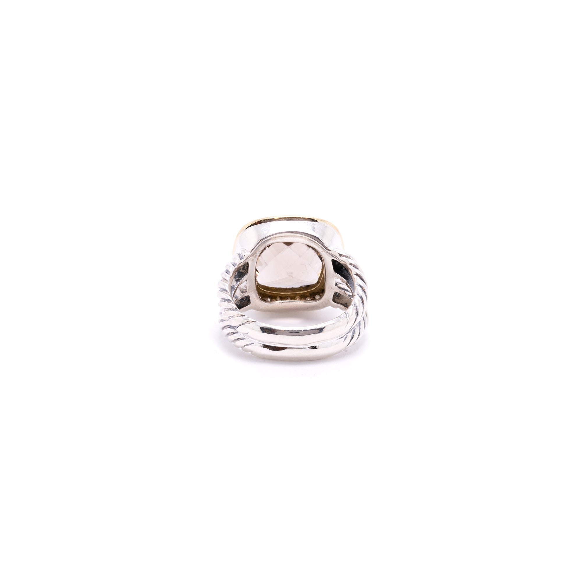 David Yurman Two-Tone Smoky Quartz & Diamond Albion Ring