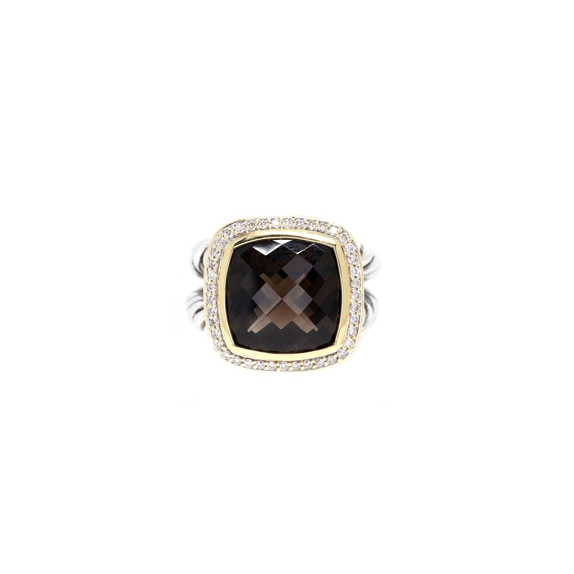 David Yurman Two-Tone Smoky Quartz & Diamond Albion Ring
