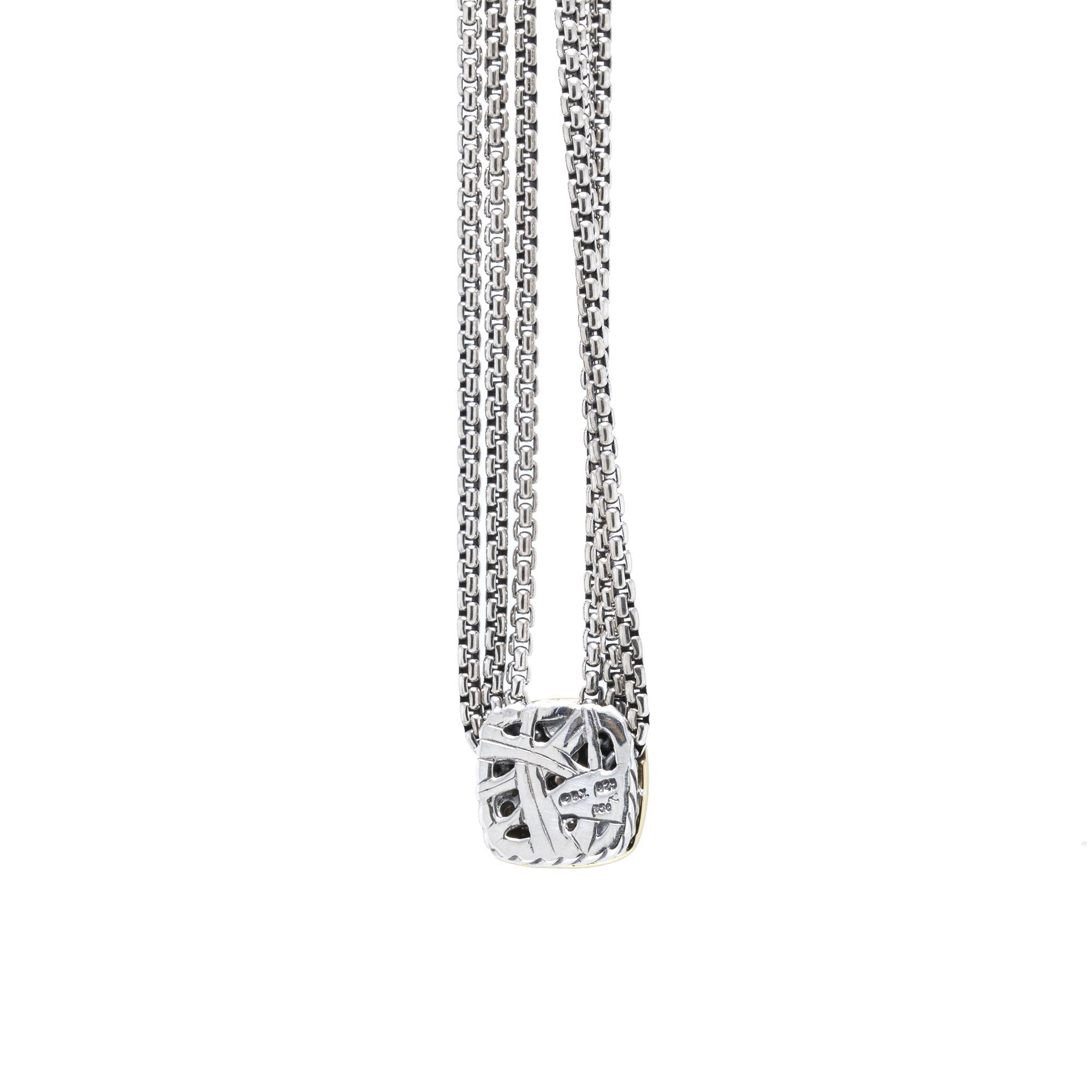 David Yurman Two-Tone Triple Strand Pave Diamond Albion Necklace