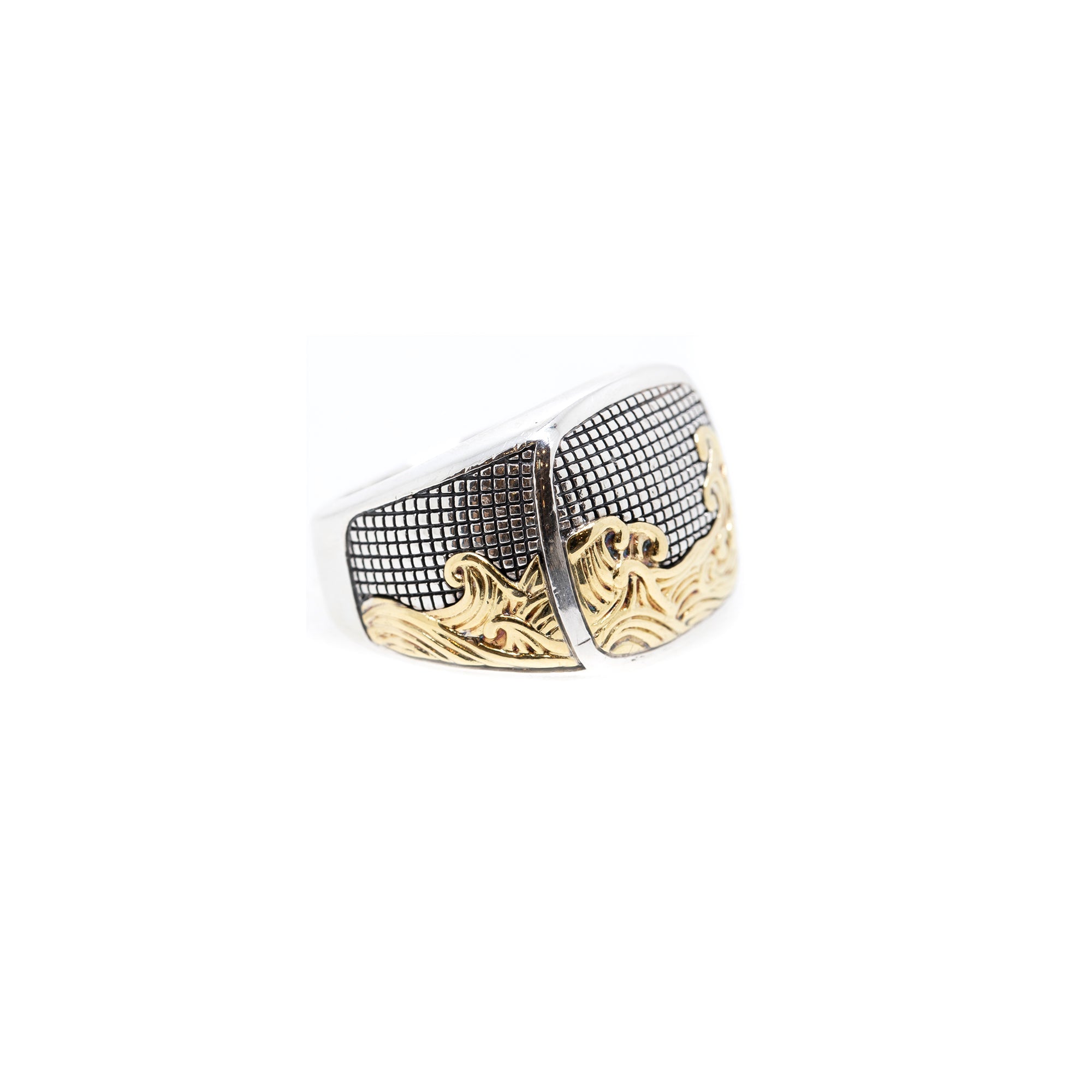 David Yurman Two-Tone Waves Signet Ring