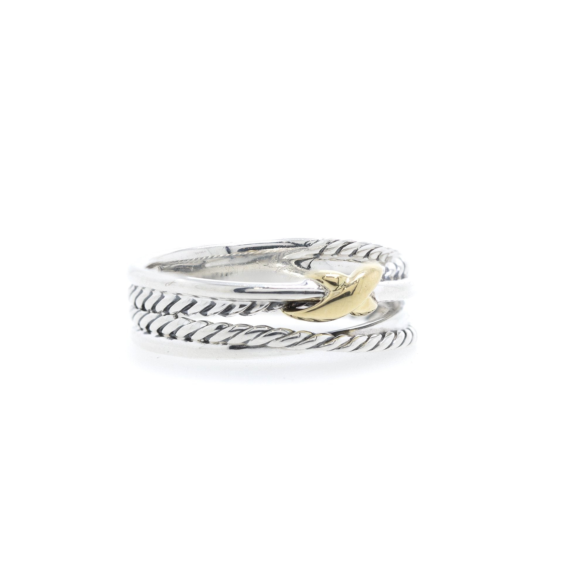 David Yurman Two-Tone 'X' Crossover Ring
