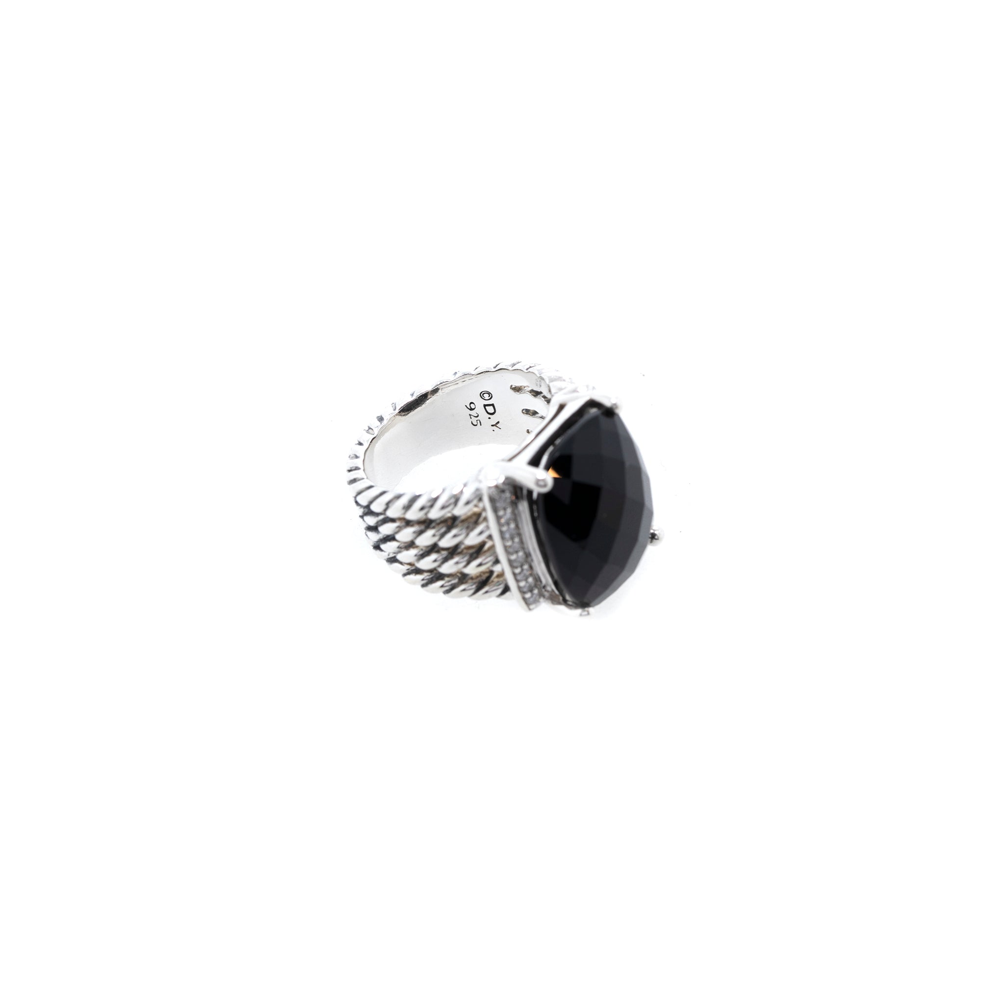 David Yurman Wheaton Ring with Black Onyx & Diamonds