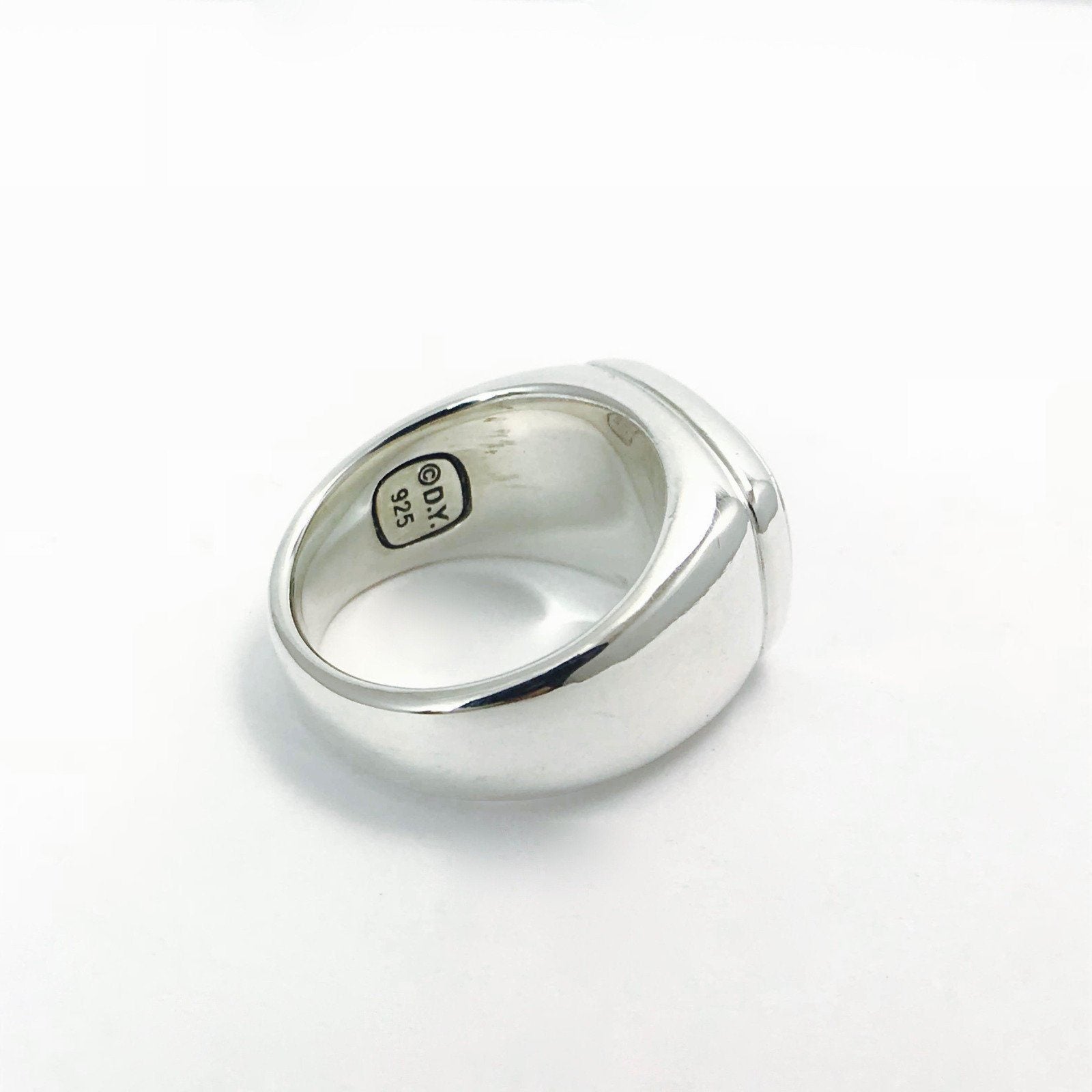 David Yurman Wide Diamonds Signet Ring in Sterling Silver