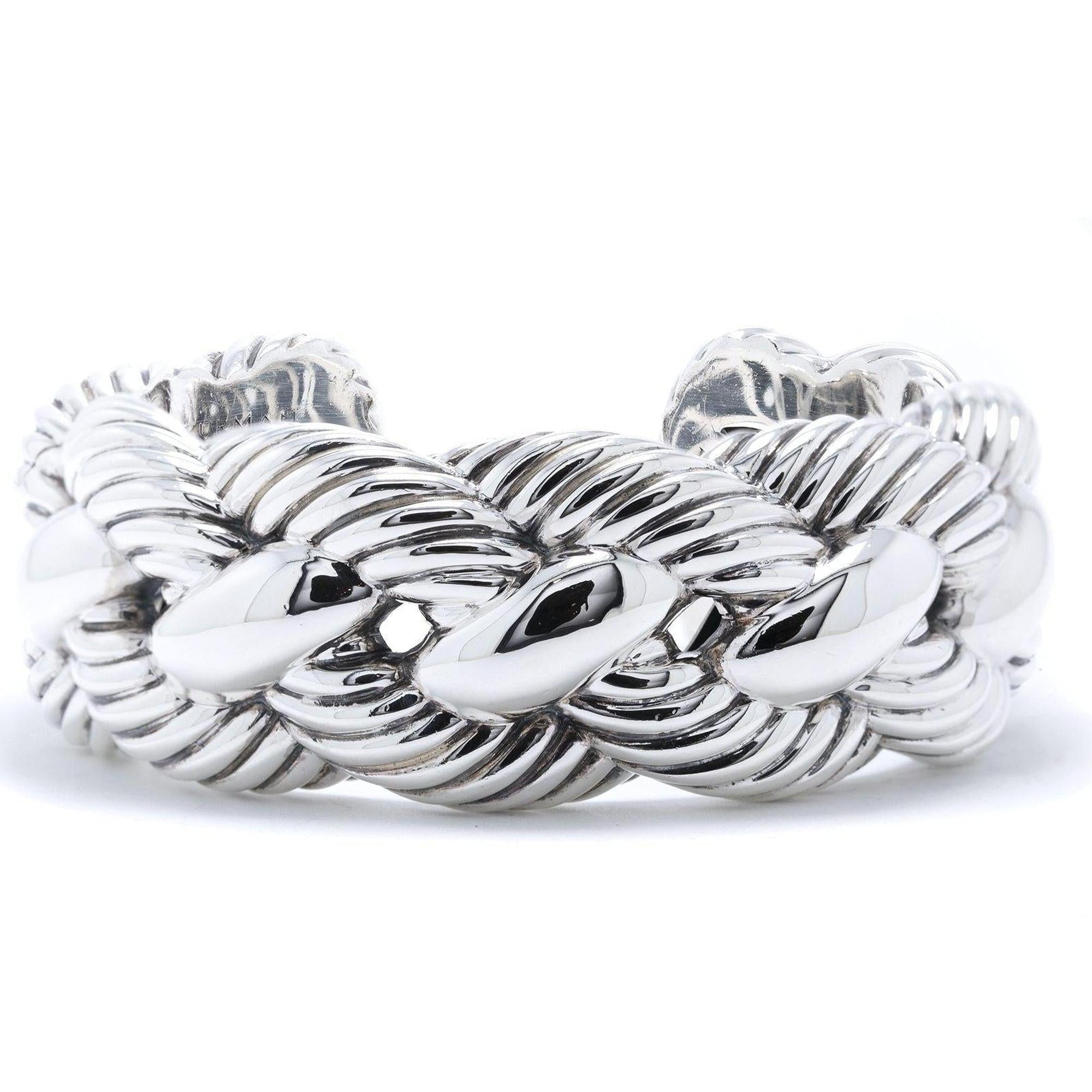 David Yurman Wide Woven Cable Cuff Bracelet