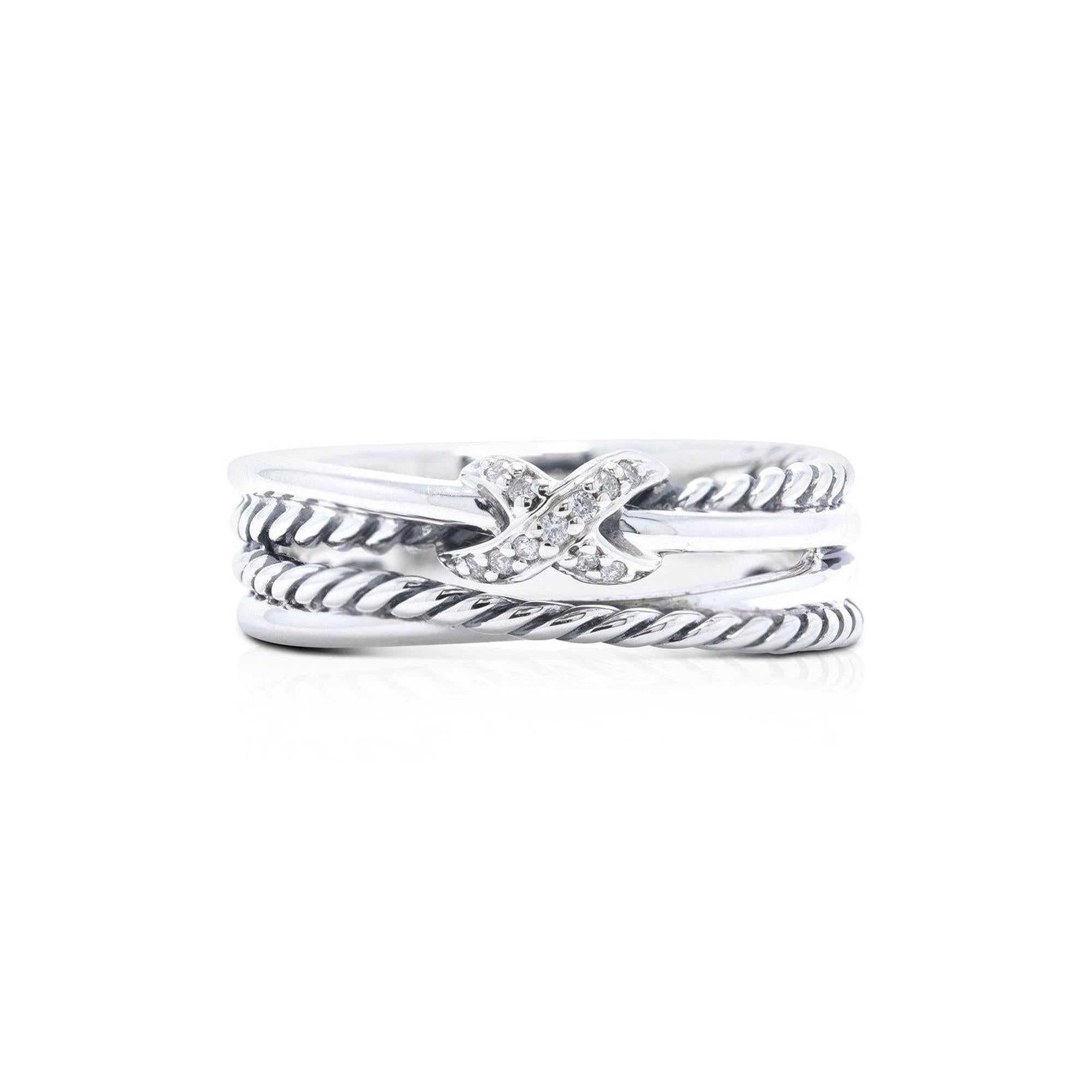 David Yurman X Collection Ring with Diamonds