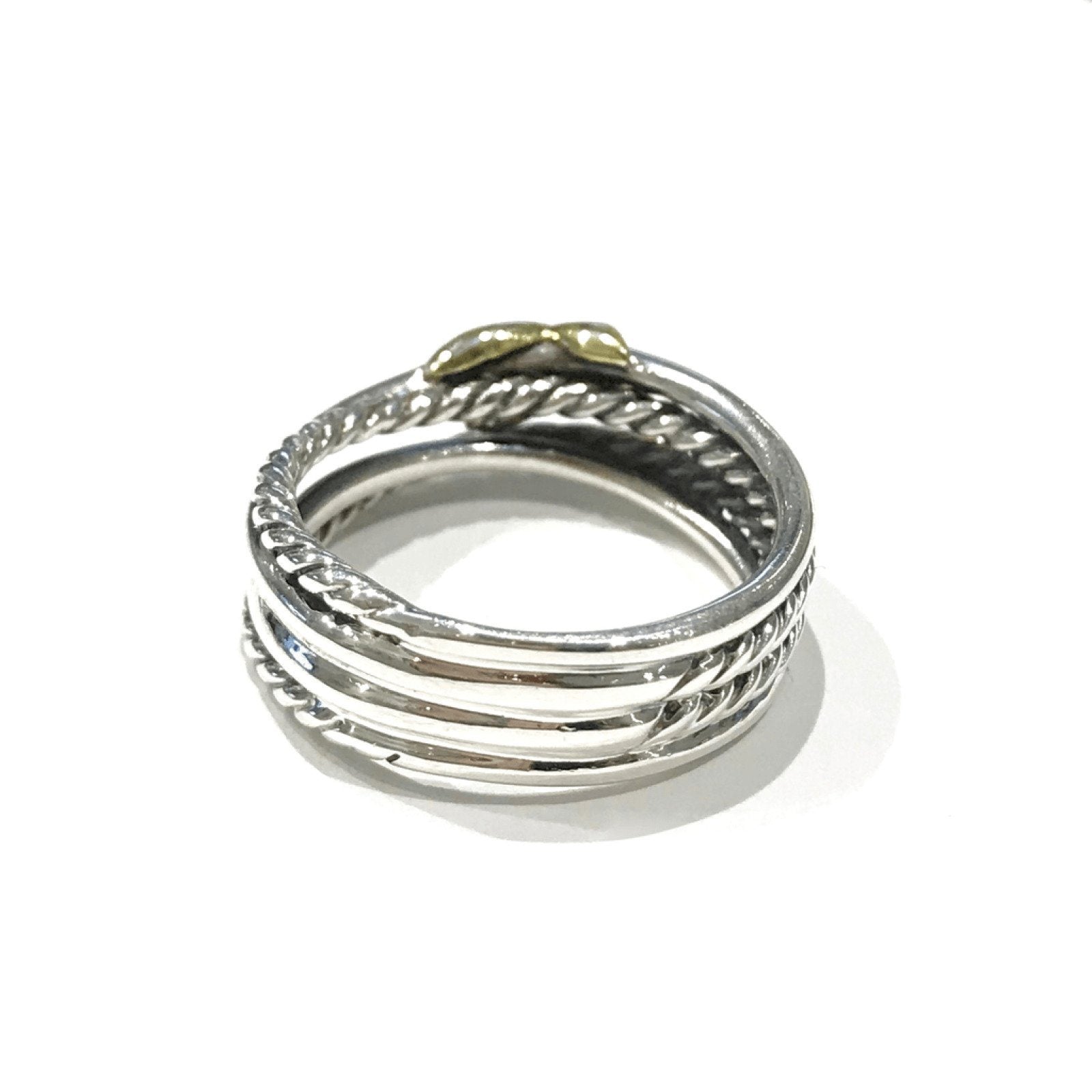 David Yurman X Crossover Ring in Sterling Silver and 18K Yellow Gold
