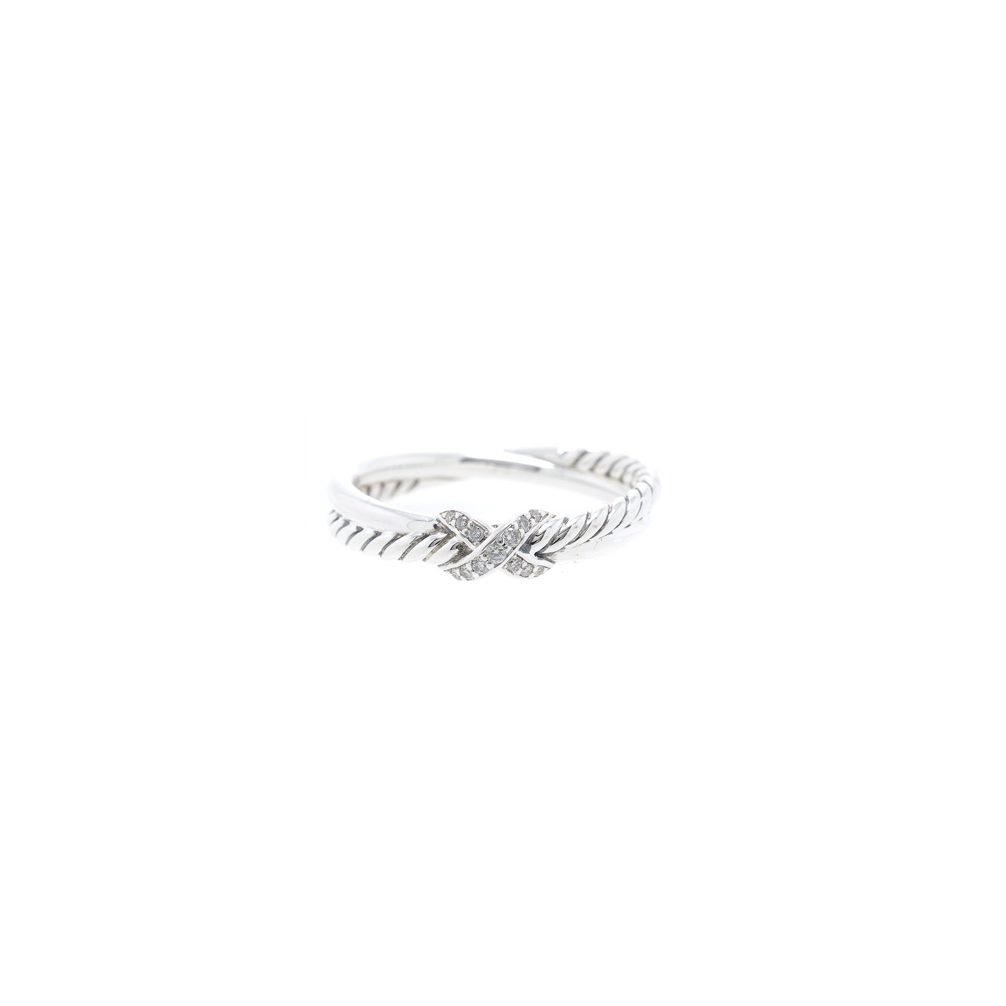 David Yurman X Ring with Diamonds