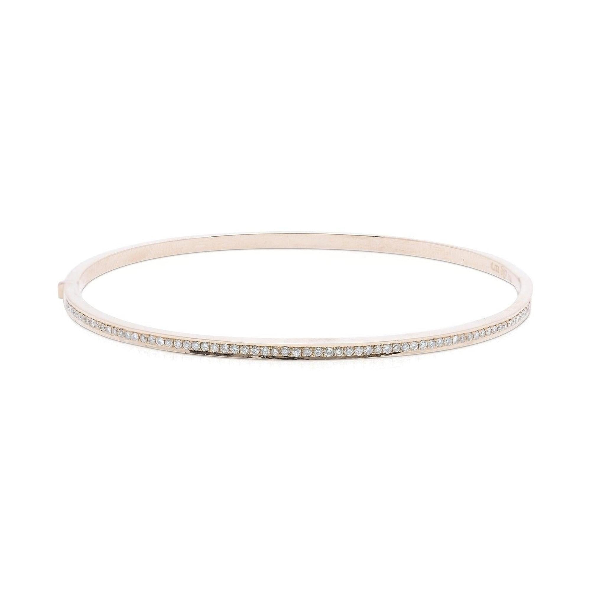 Diamond 18k Rose Gold Bangle Bracelet