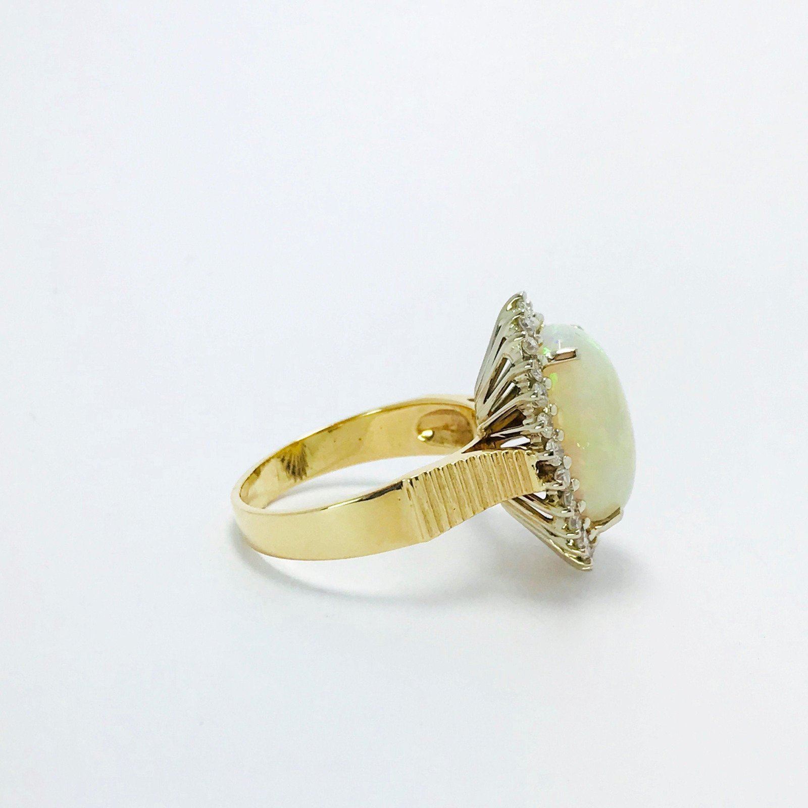 Diamond And Opal Ring