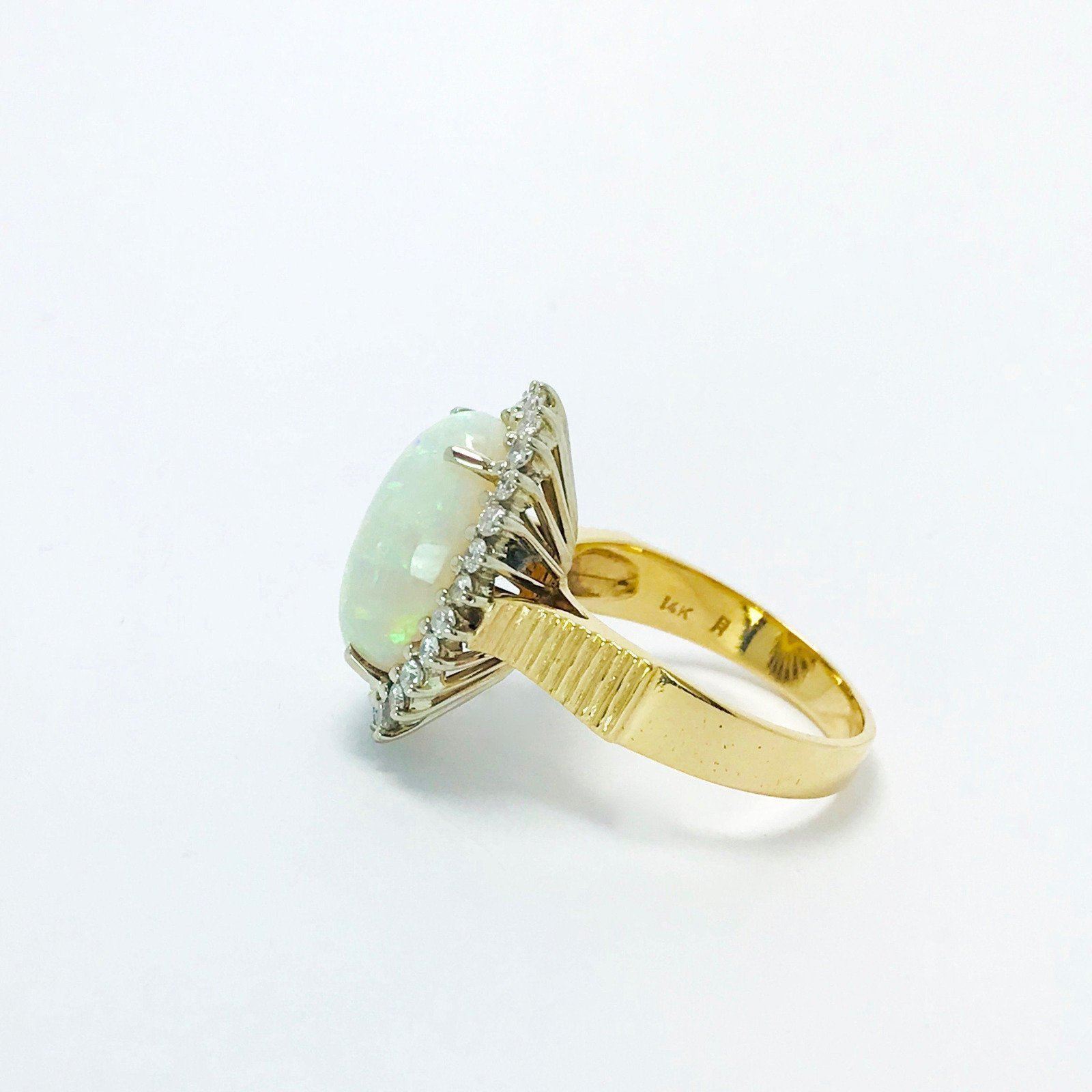 Diamond And Opal Ring