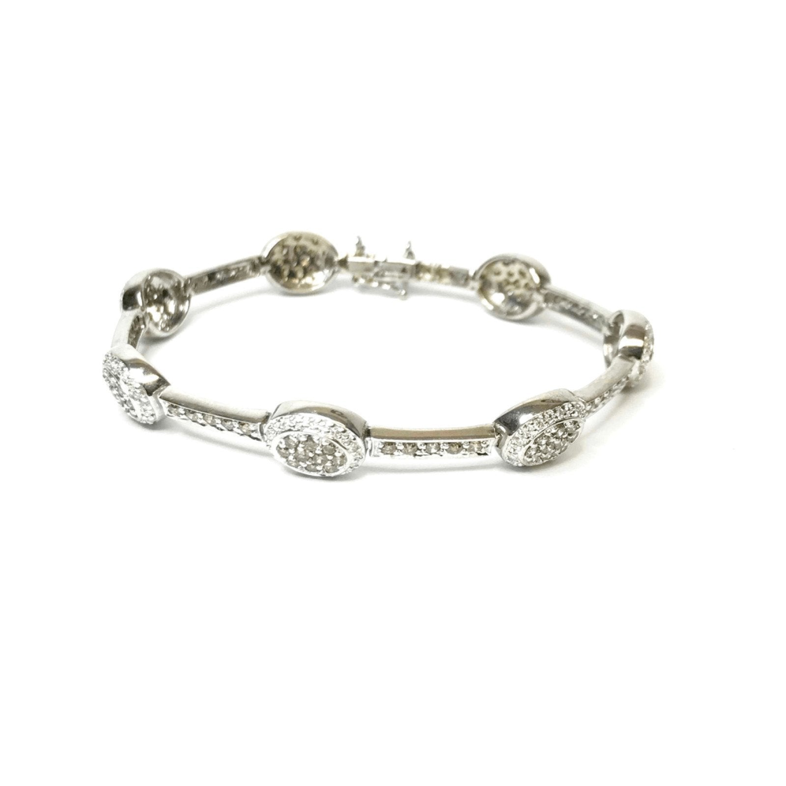 Diamond Cluster Link Bracelet