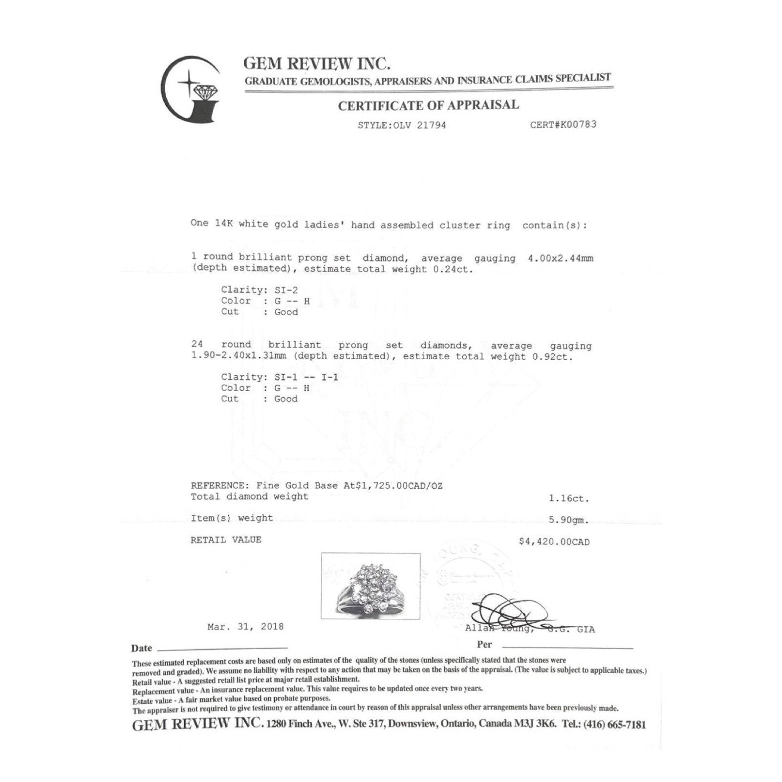 Diamond Cluster Ring