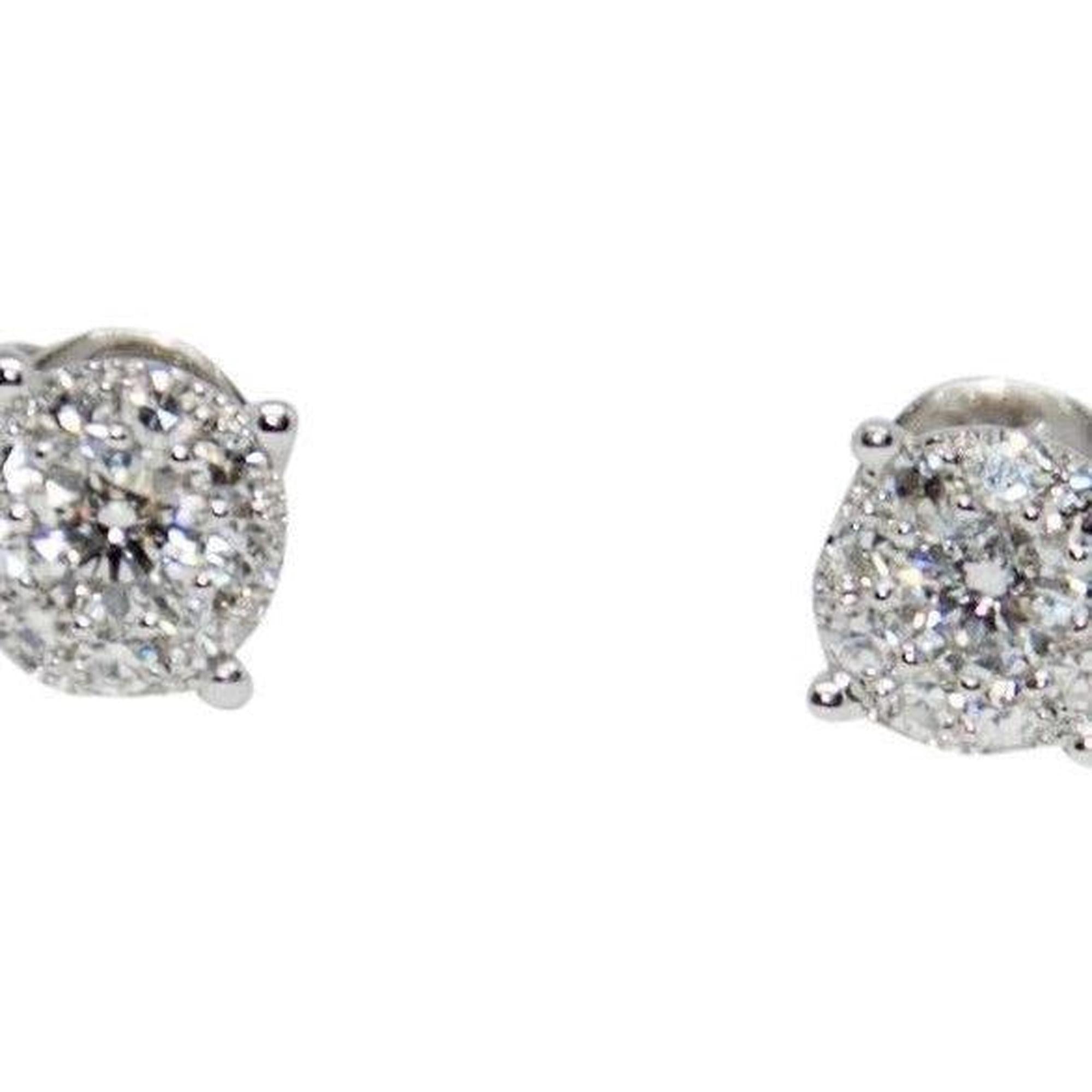 Diamond Cluster Stud Earrings