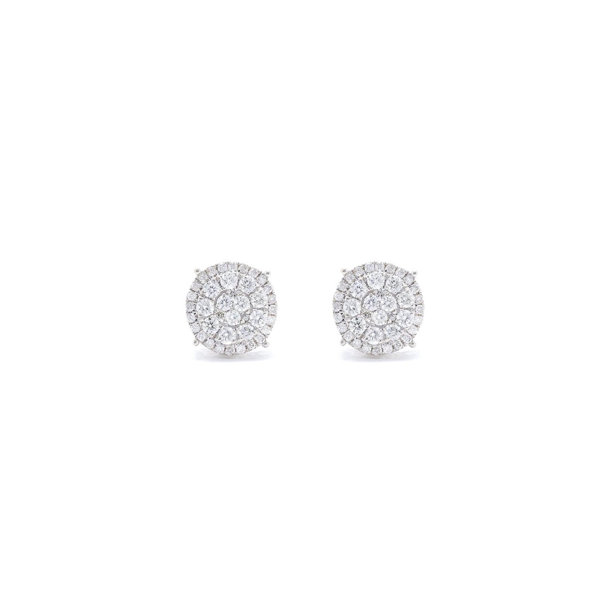 Diamond Cluster Stud Earrings