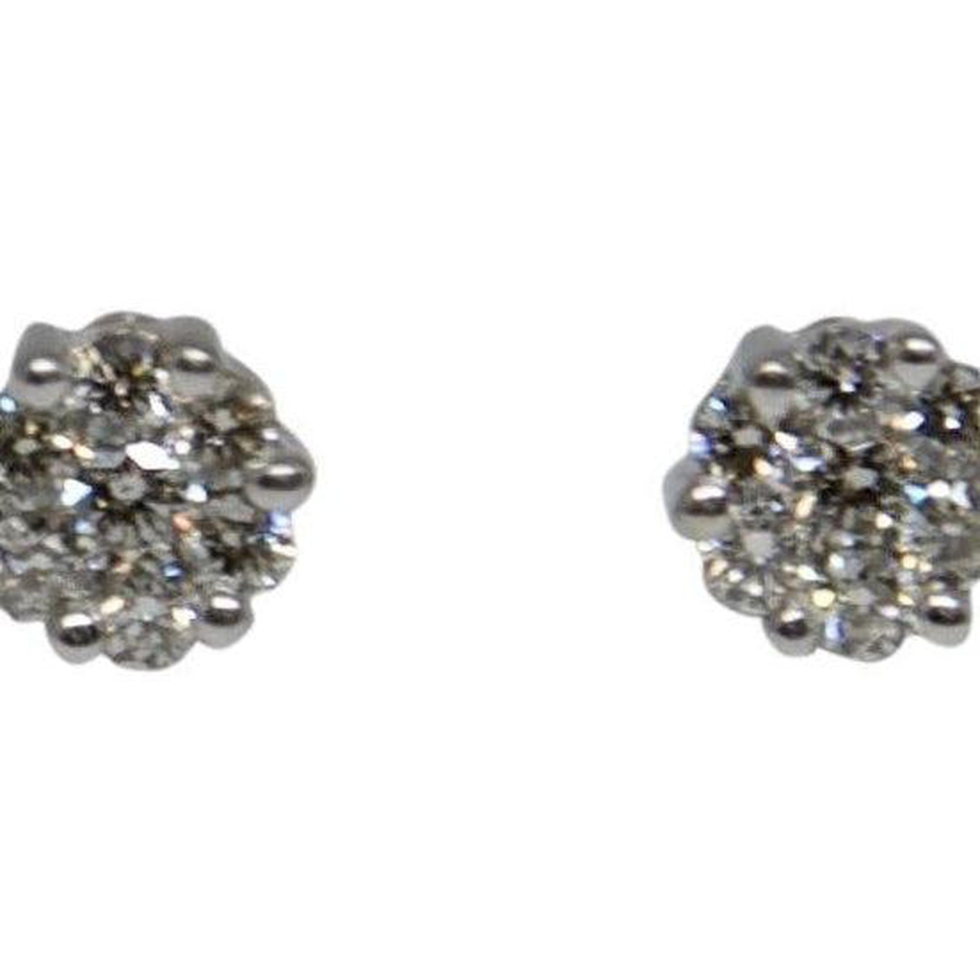 Diamond Cluster Stud Earrings