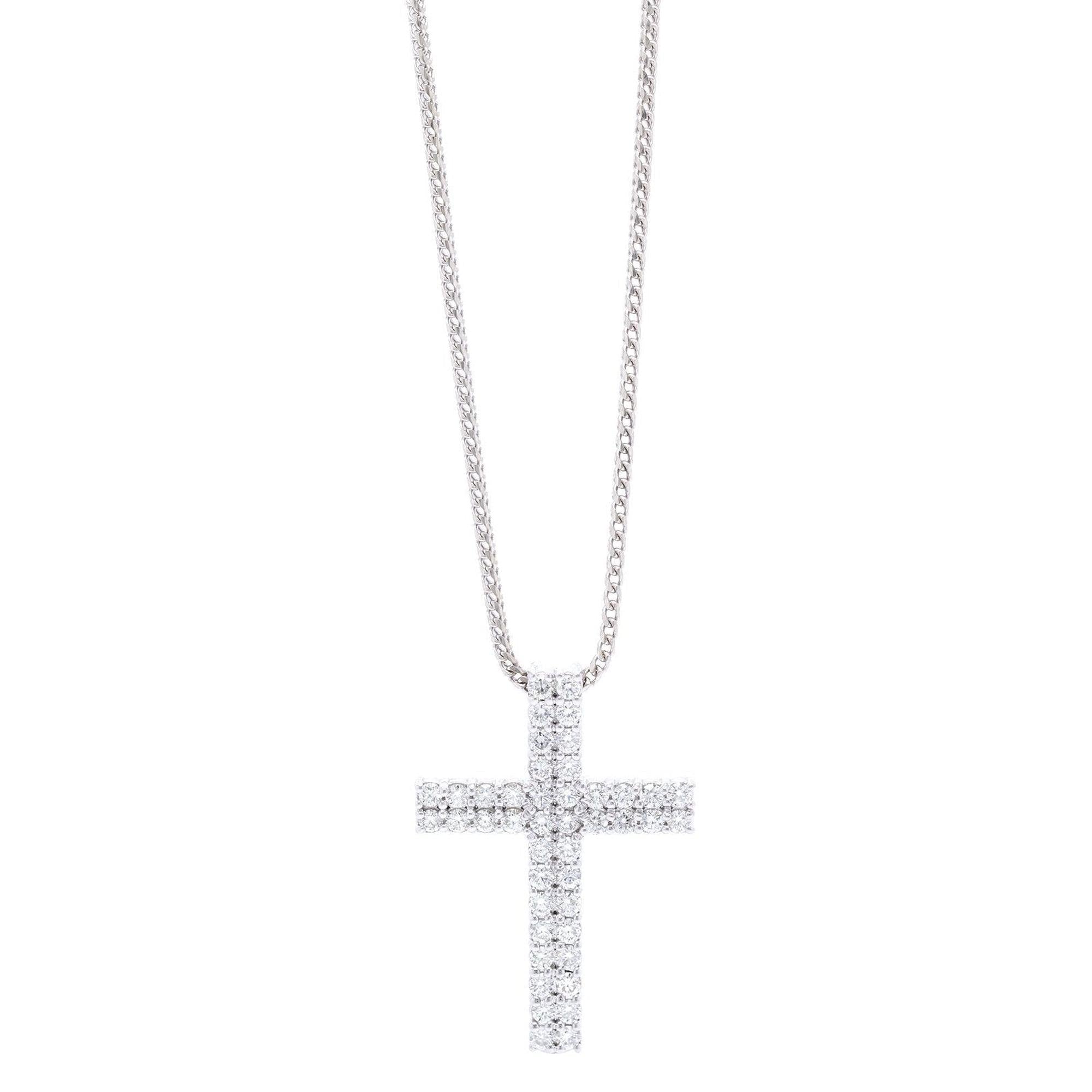 Diamond Cross Slider Pendant Necklace