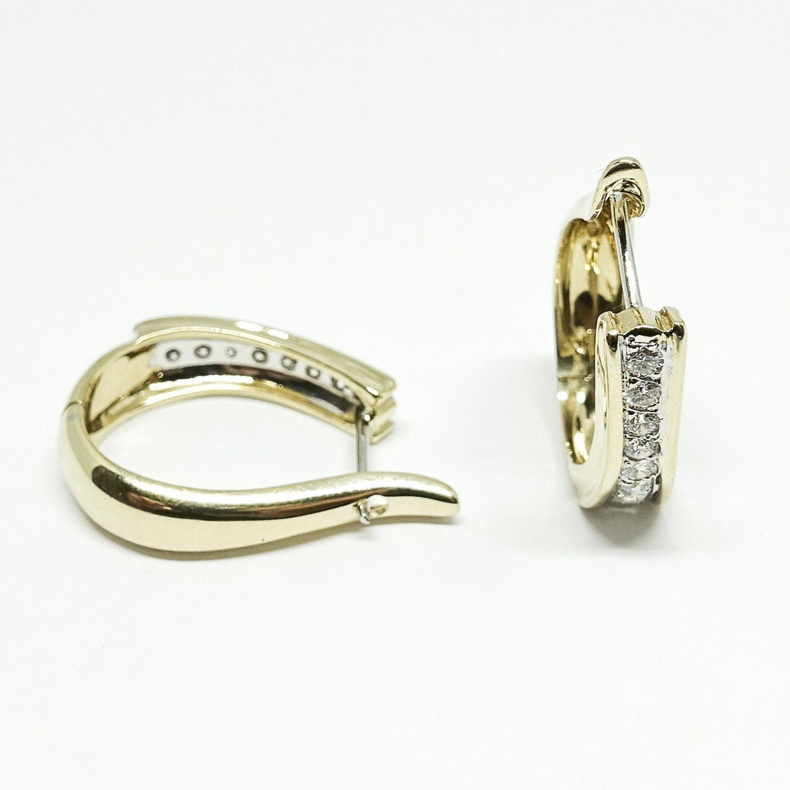 Diamond Drop Hoop Earrings
