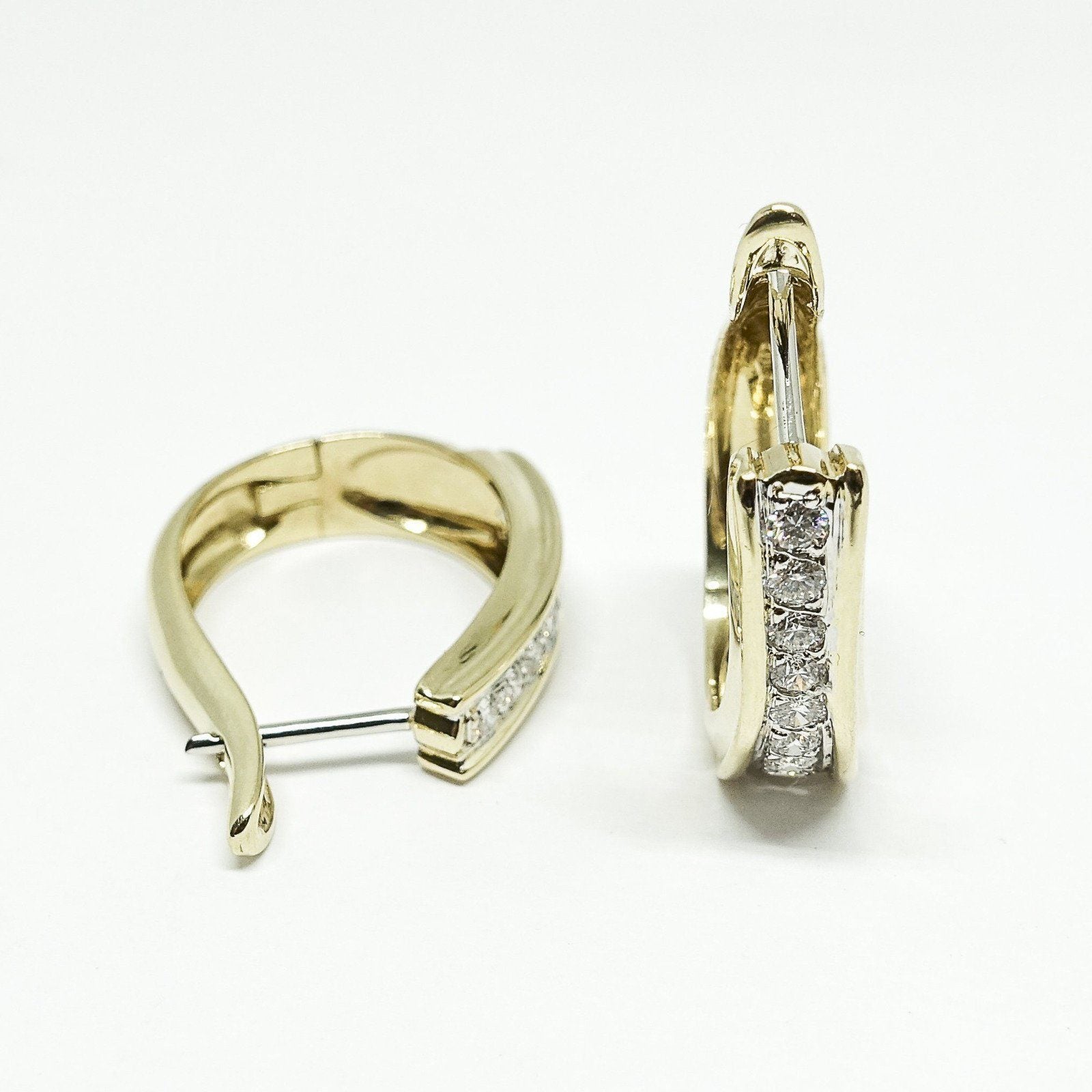 Diamond Drop Hoop Earrings