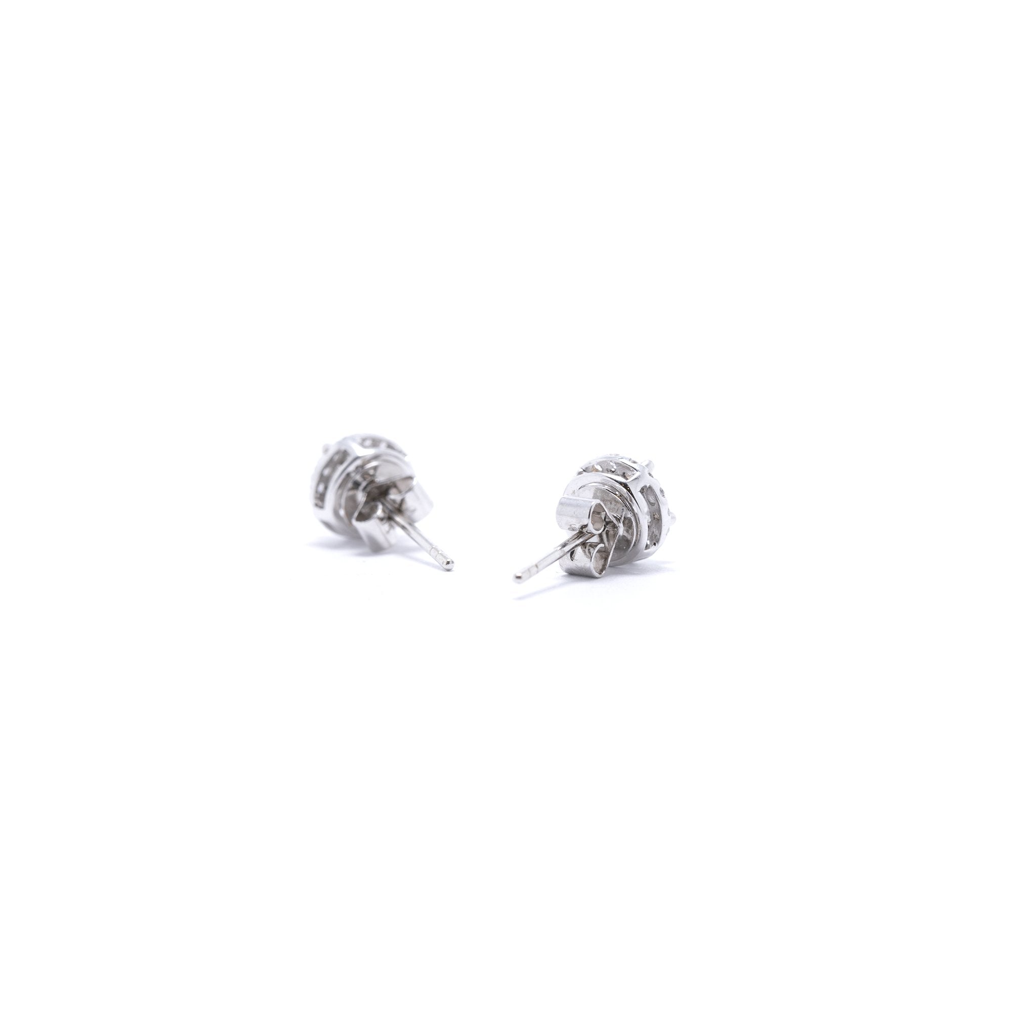 Diamond Halo Stud Earrings