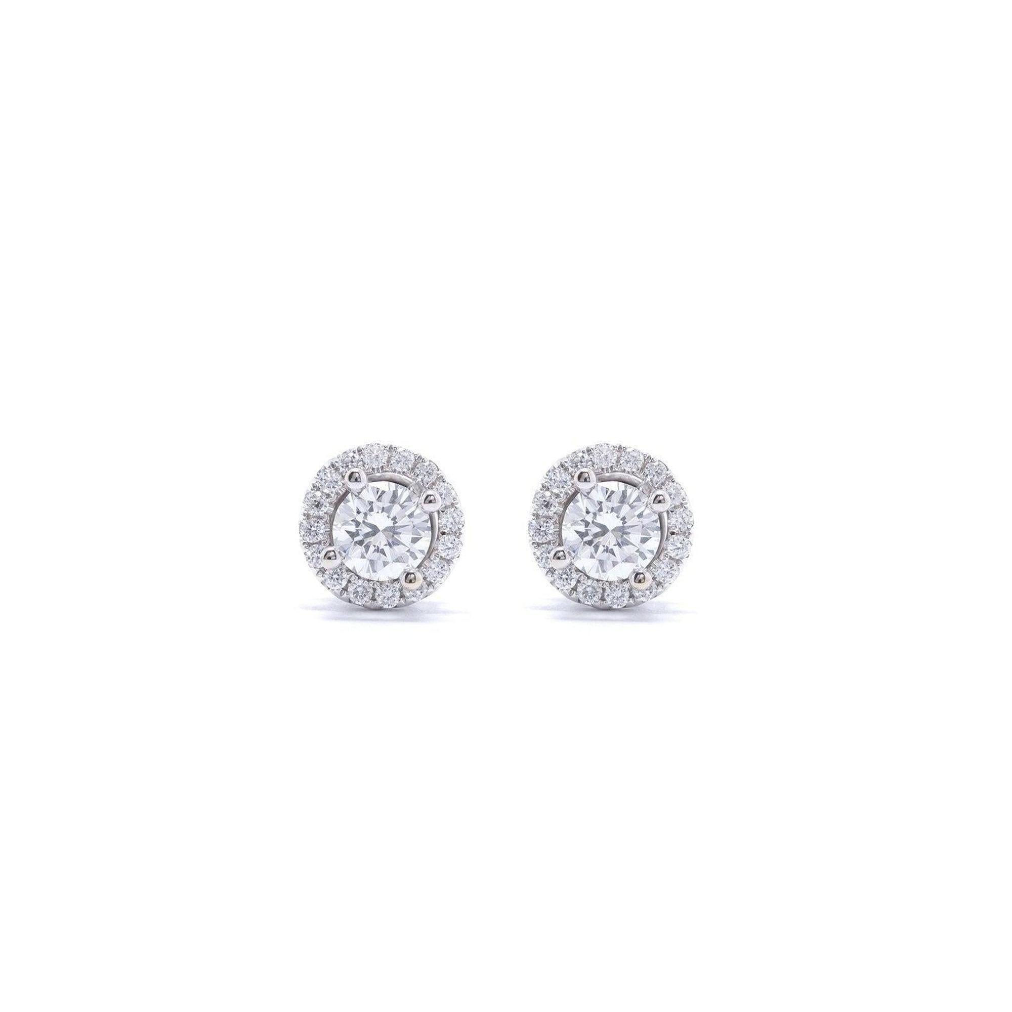 Diamond Halo Stud Earrings