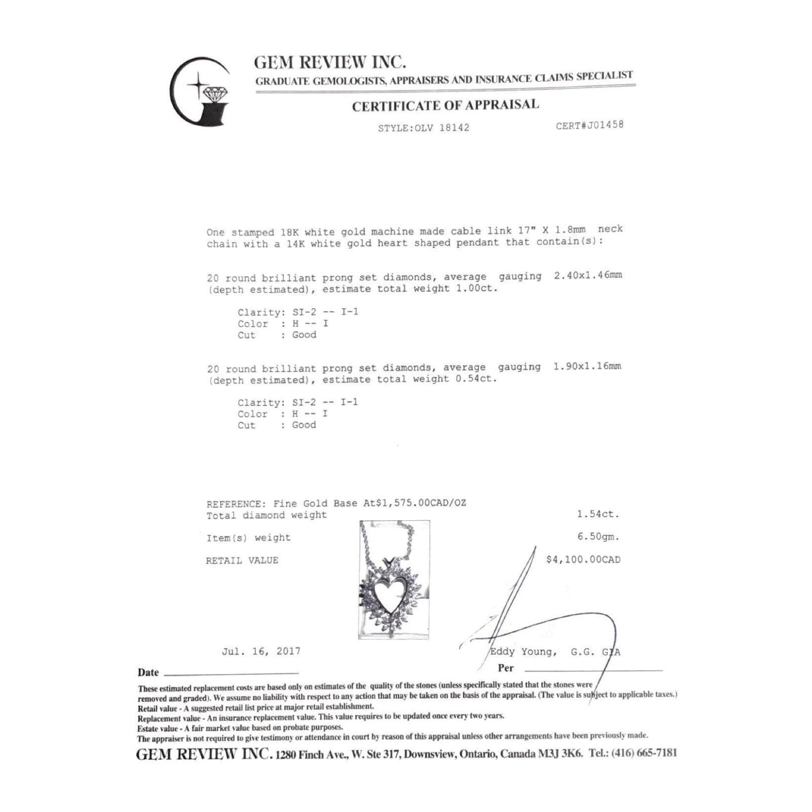 Diamond Heart Pendant Necklace