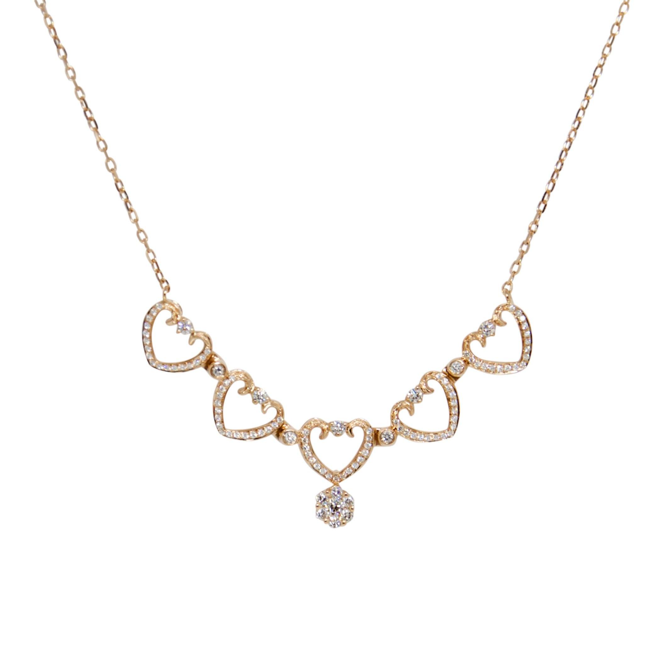 Diamond Hearts Pendant Necklace