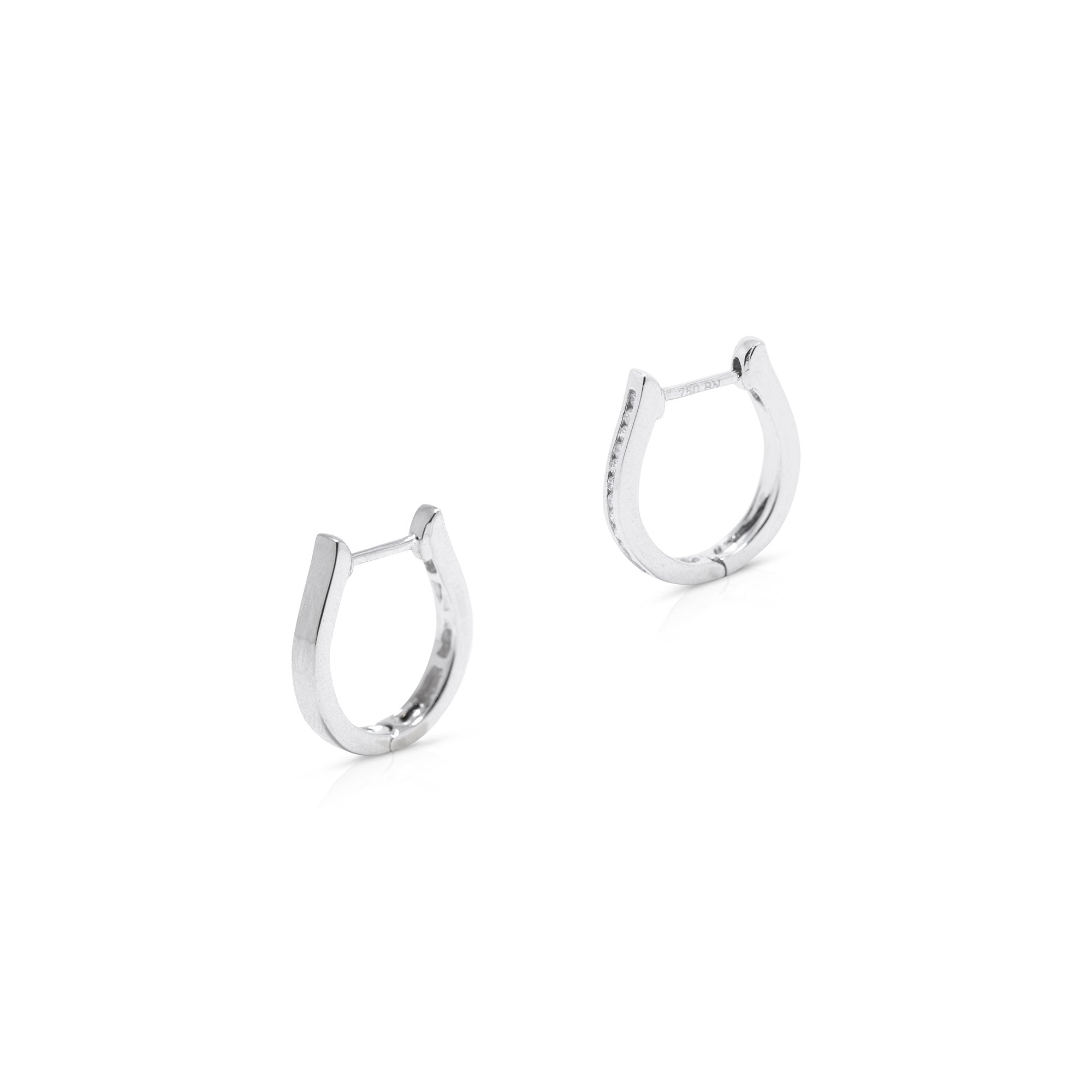 Diamond Huggie Hoop Earrings