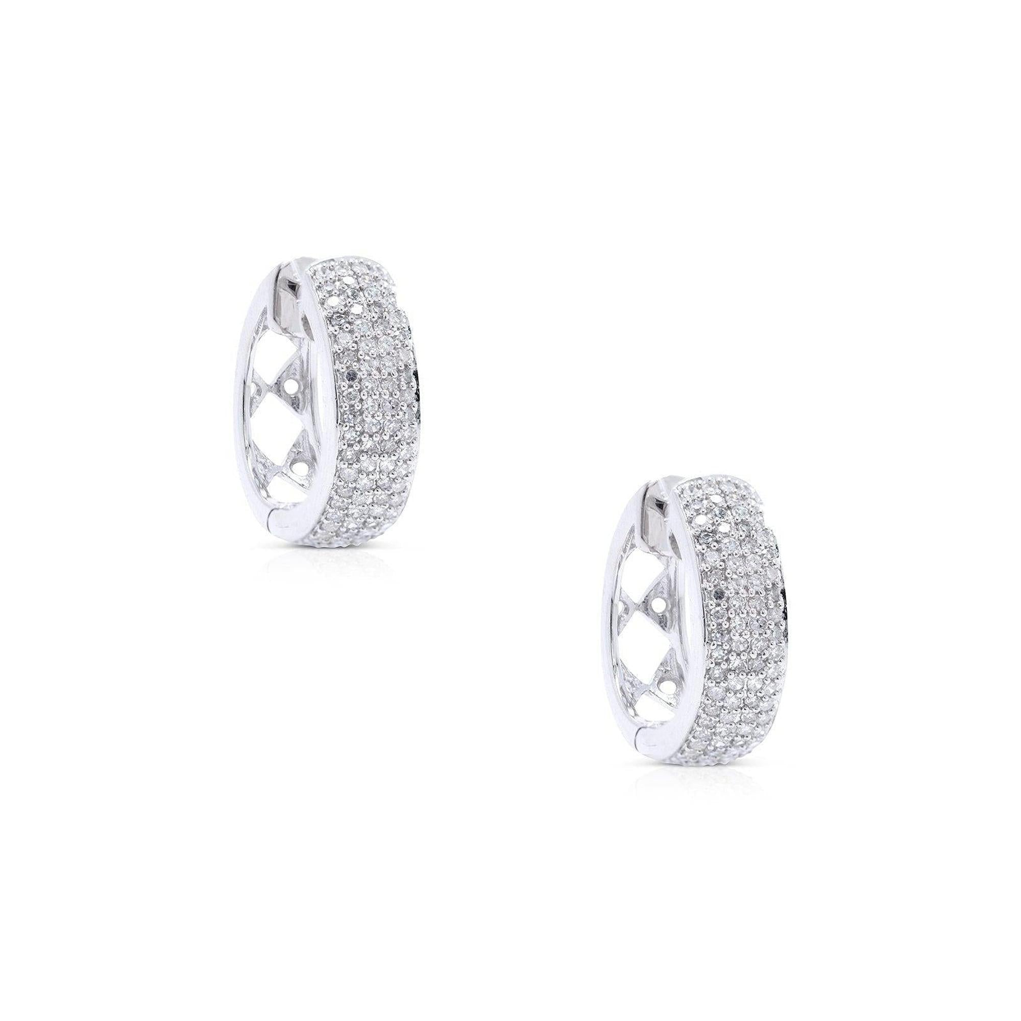Diamond Huggie Hoop Earrings
