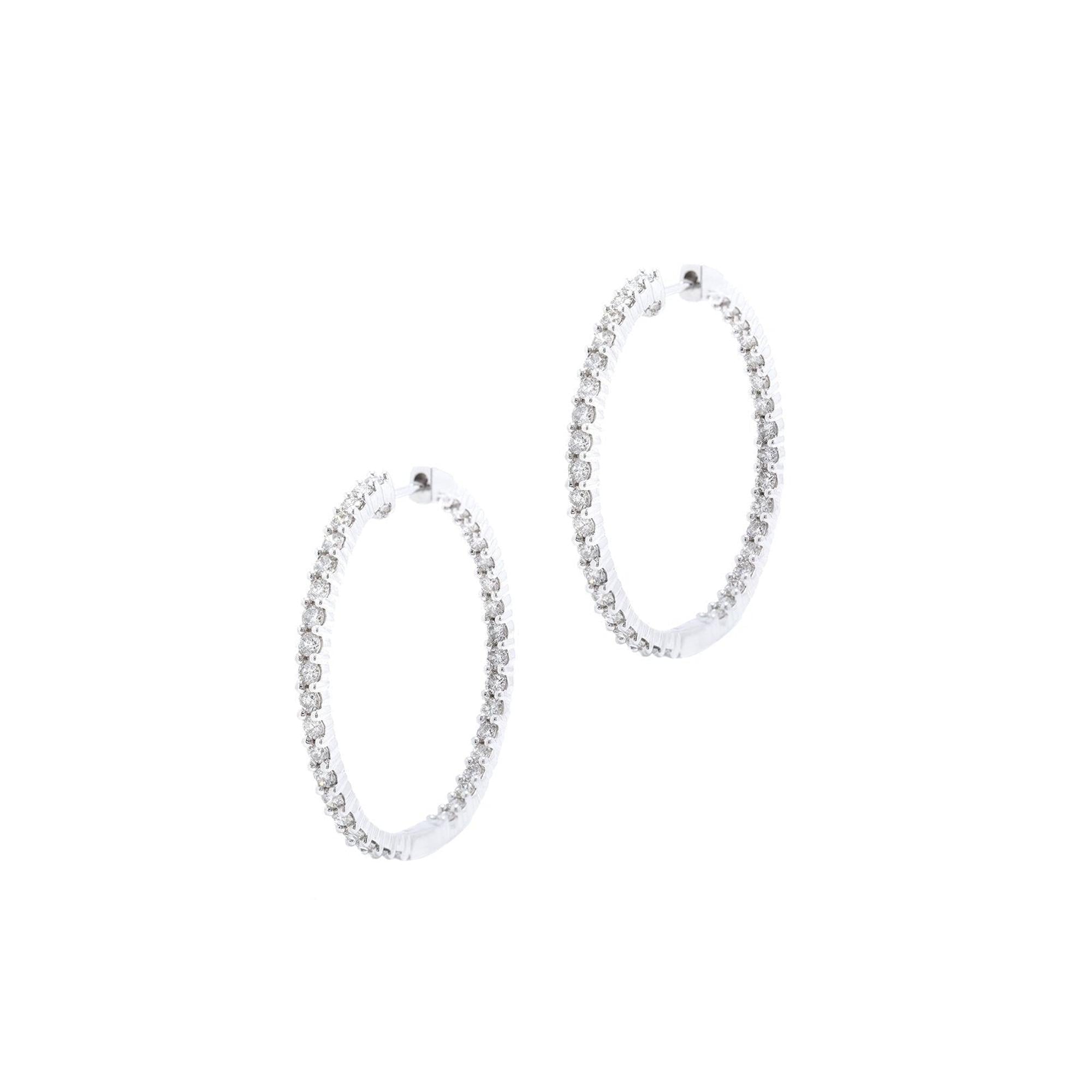 Diamond Inside-Out Hoop Earrings