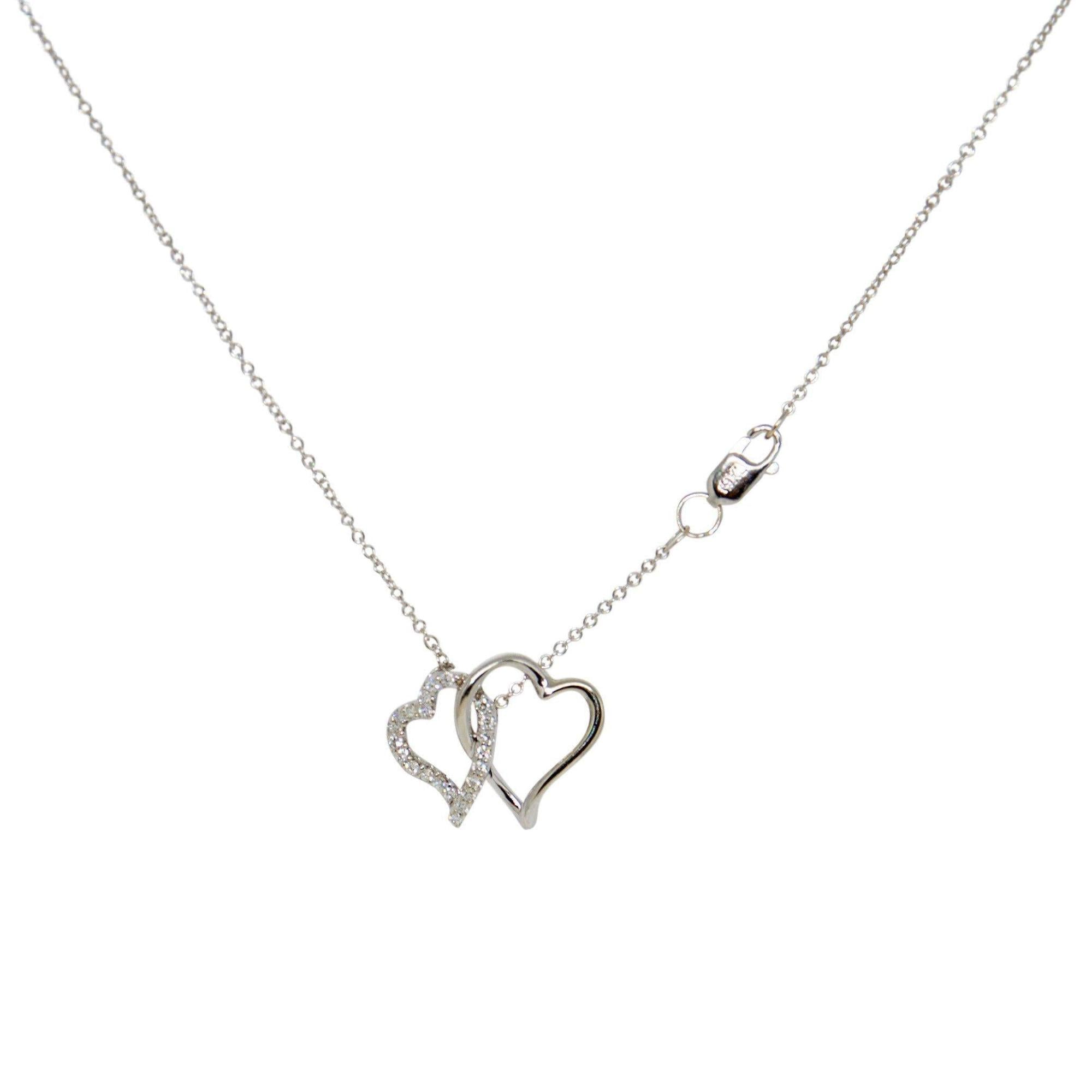 Diamond Interlocking Heart Pendant Necklace