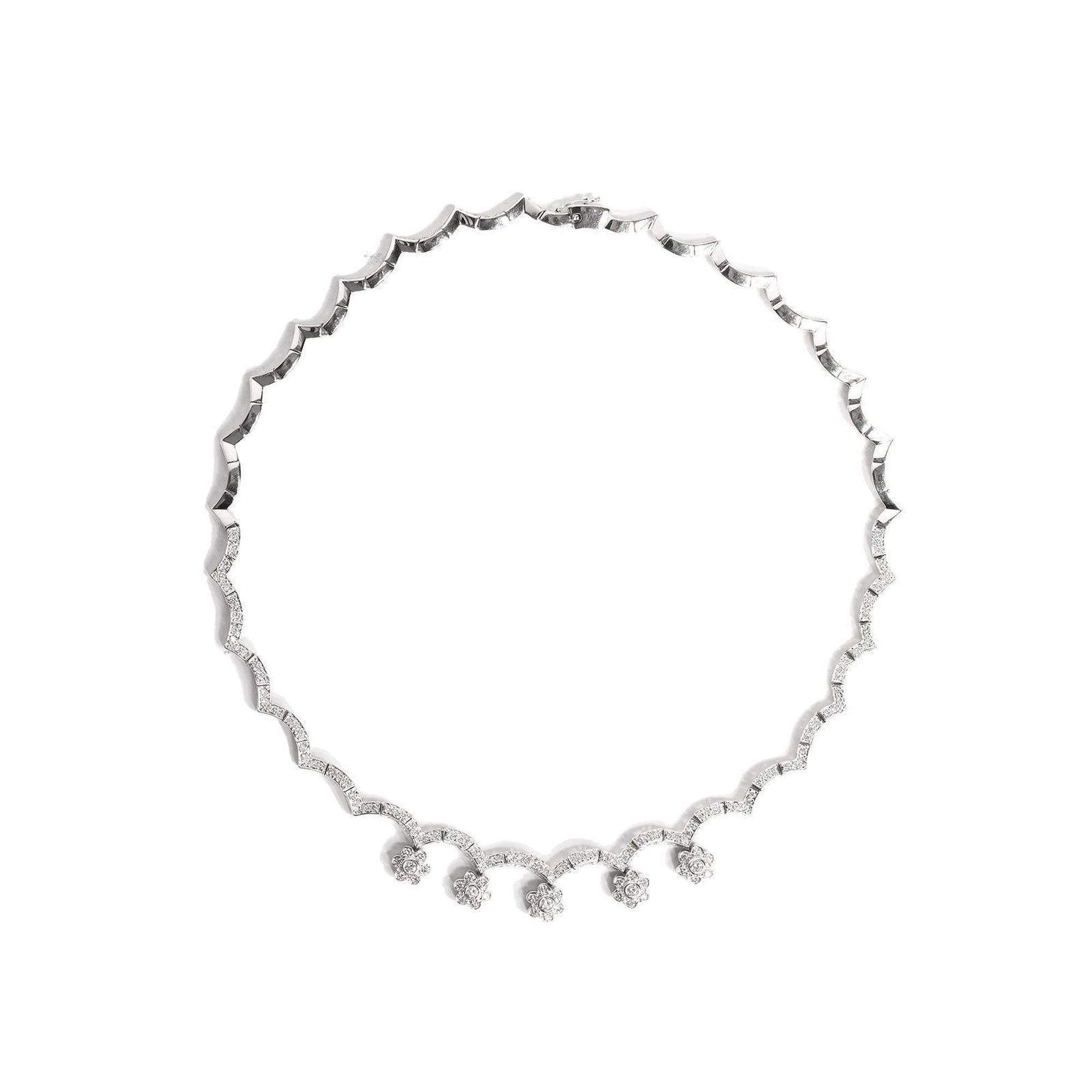 Diamond Long Wave Design Necklace