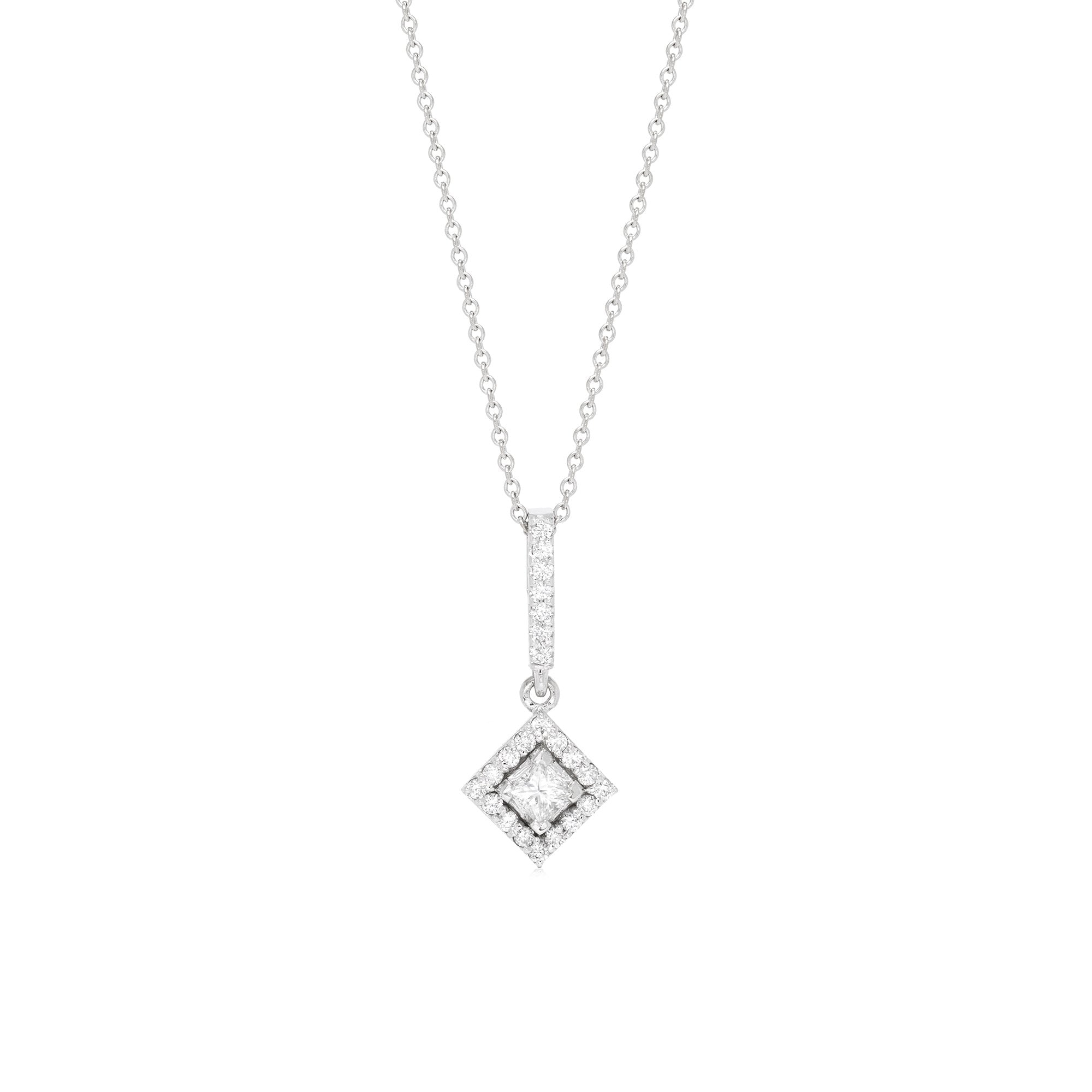 Diamond Movable Drop Pendant Necklace