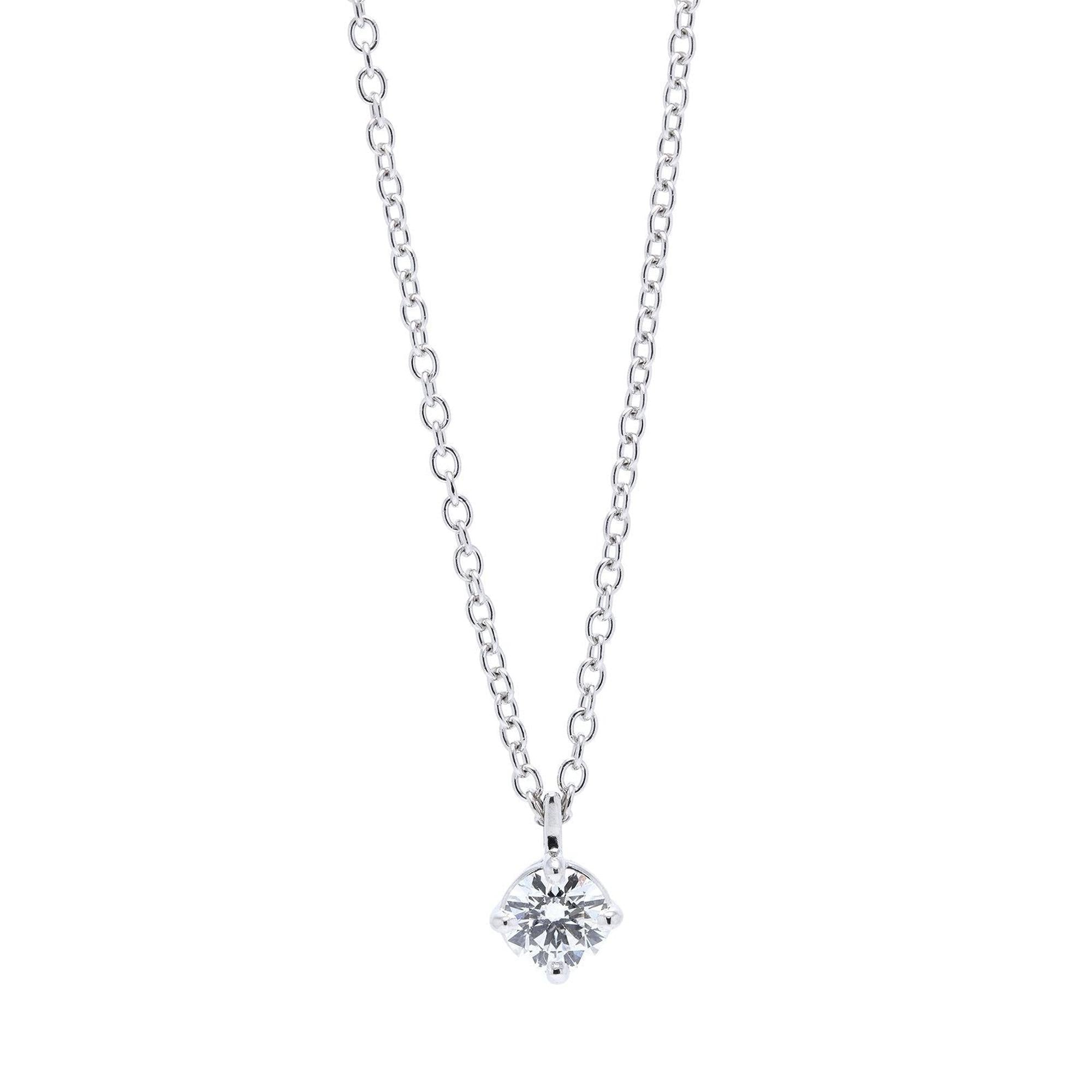 Diamond Solitaire Pendant Necklace w/ GIA Cert
