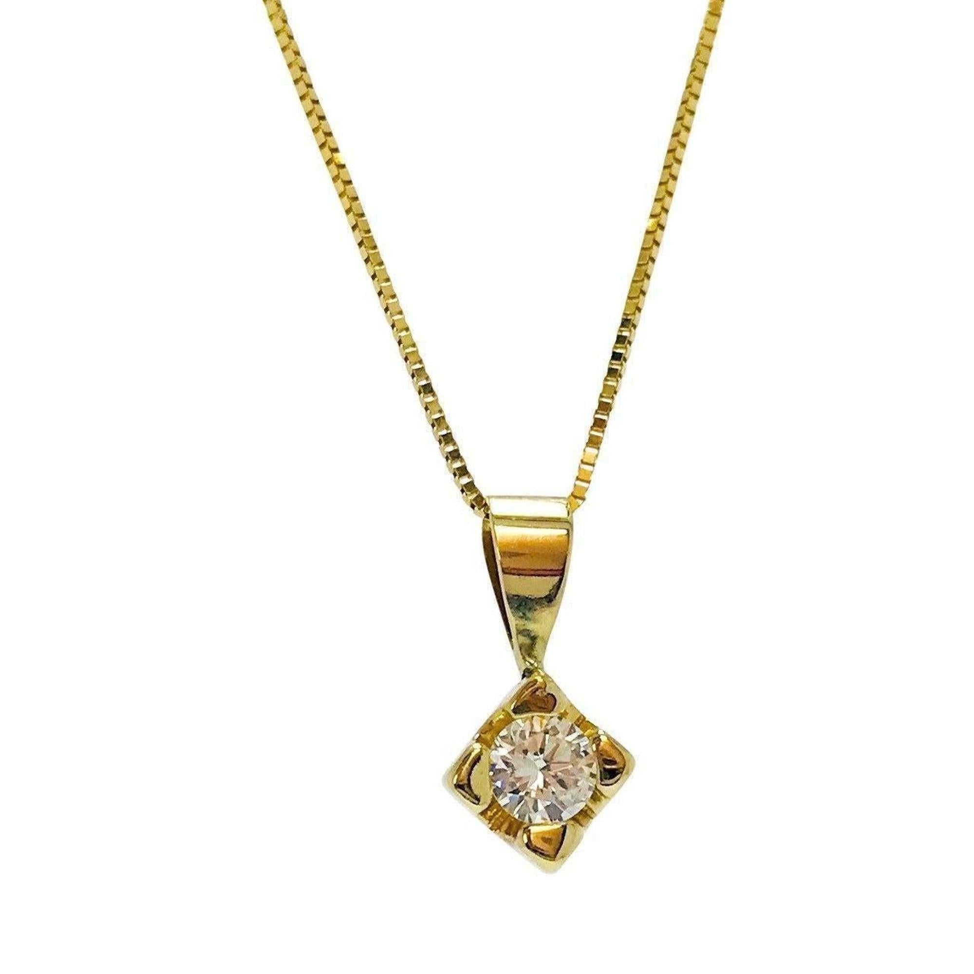 Diamond Solitaire Pendant Necklace