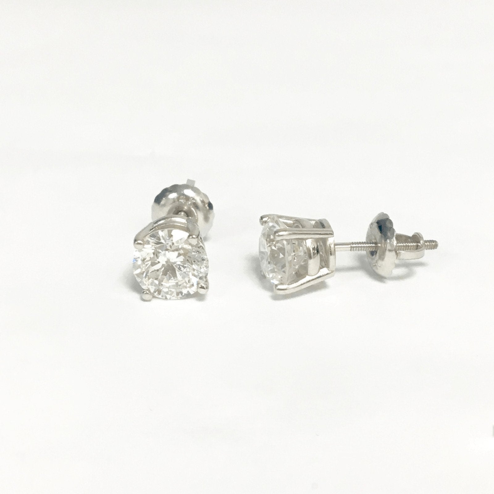 Diamond Solitaire Stud Earrings
