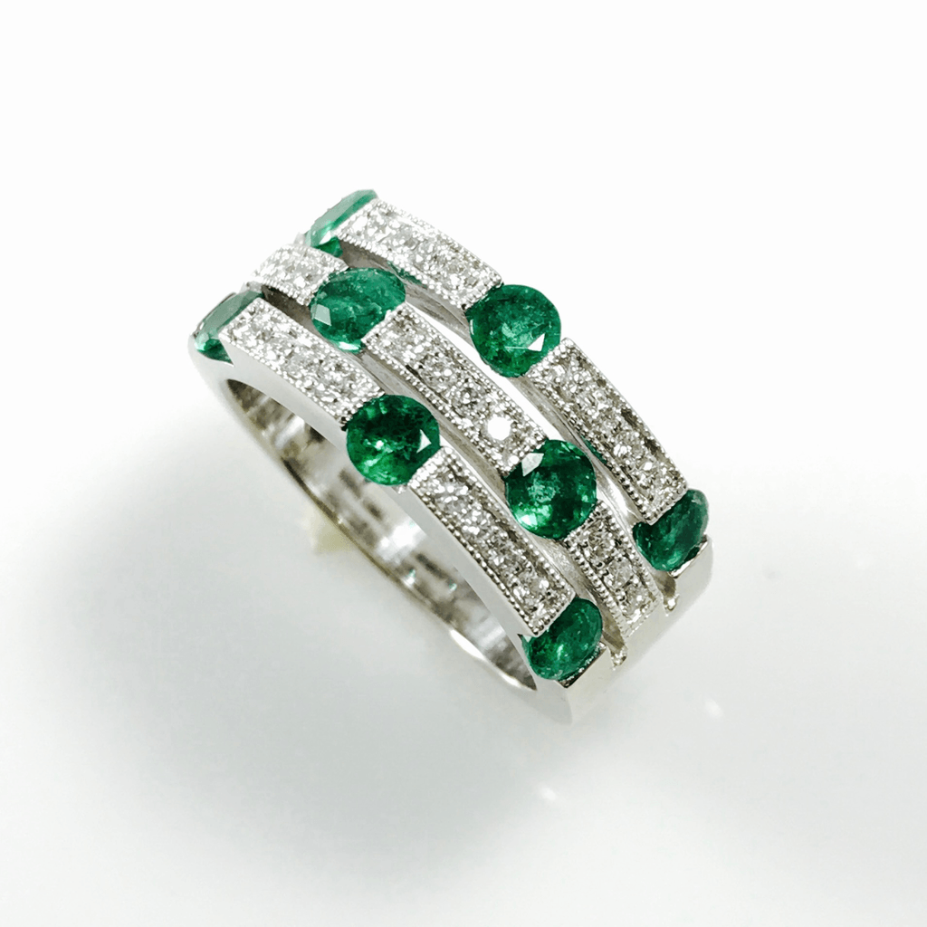 Diamond and Emerald Cocktail Ring