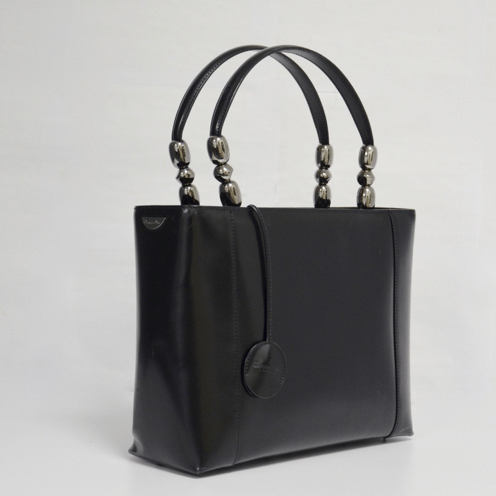 Dior Black Chrome Beaded Malice Tote