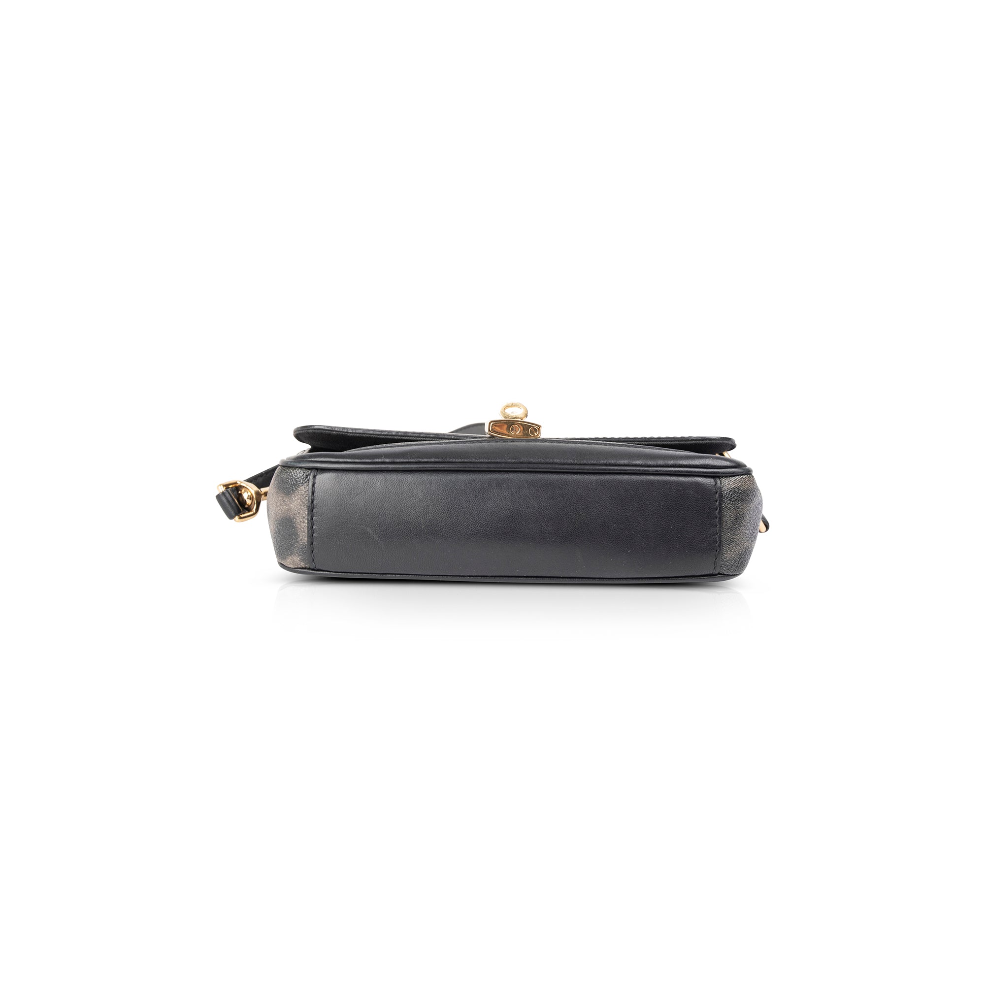 Dolce & Gabbana Grey/Black Leopard Print Padlock Crossbody Bag