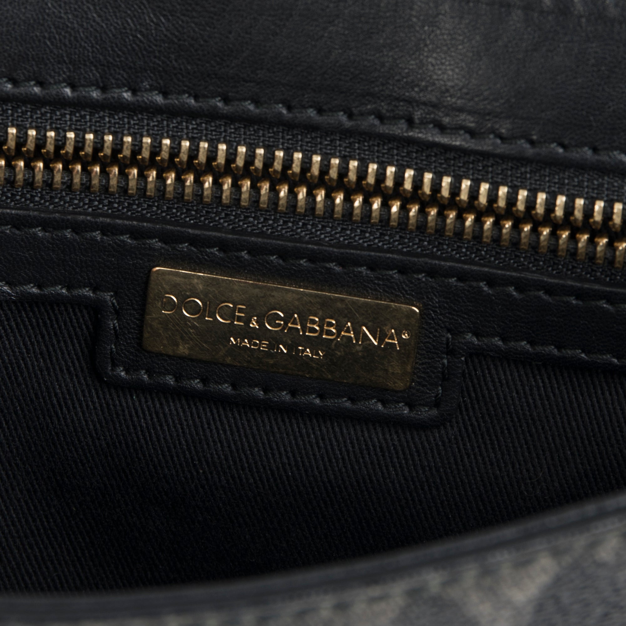 Dolce & Gabbana Grey/Black Leopard Print Padlock Crossbody Bag