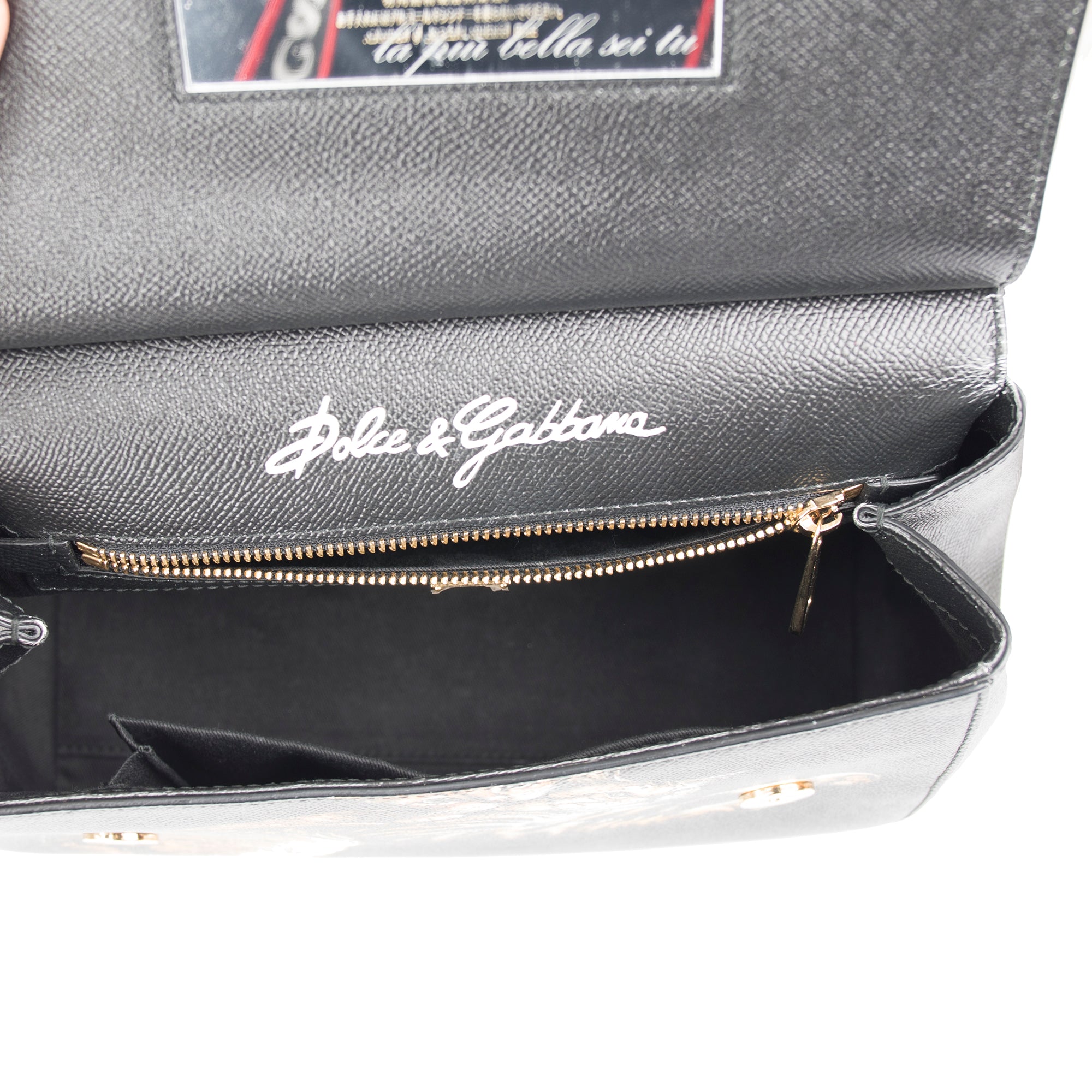 Dolce & Gabbana Medium Bengal Cat Print Leather Sicily Bag