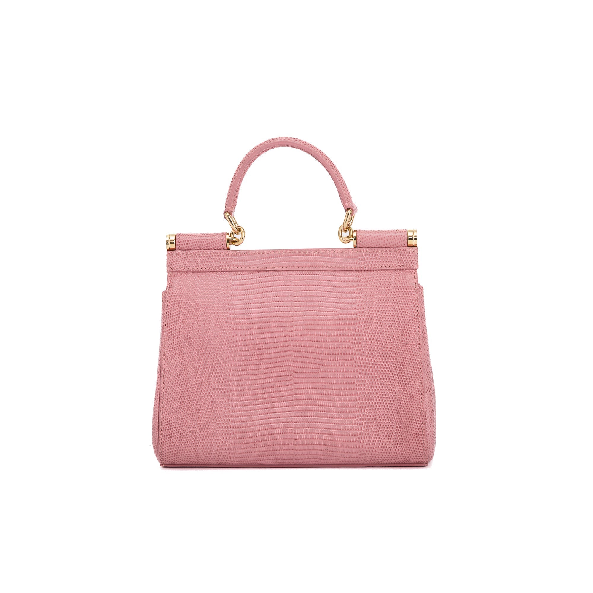 Dolce & Gabbana Small Lizard Embossed Sicily Bag w/ Strap