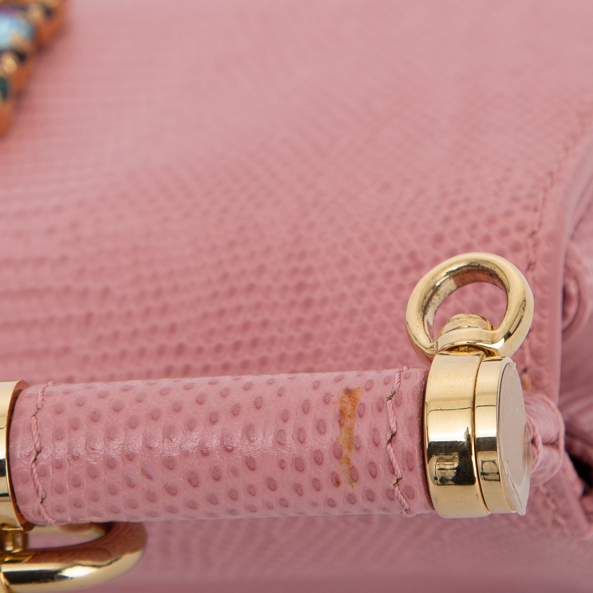 Dolce & Gabbana Small Lizard Embossed Sicily Bag w/ Strap