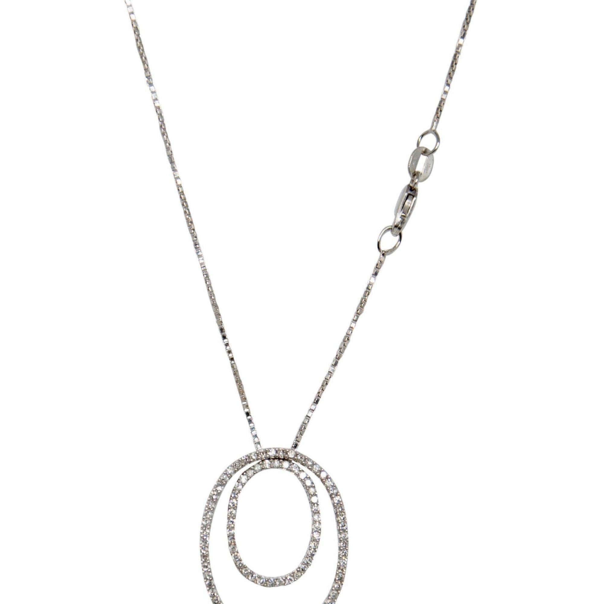 Double Oval Diamond Pendant Necklace