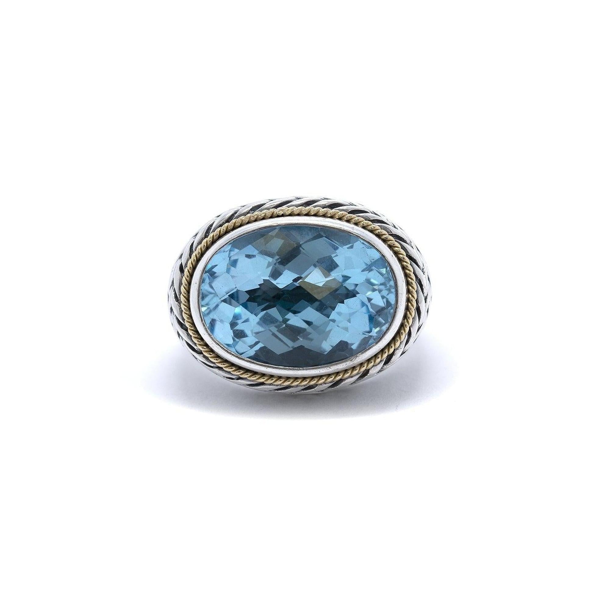 EFFY Two-Tone Blue Topaz Ring