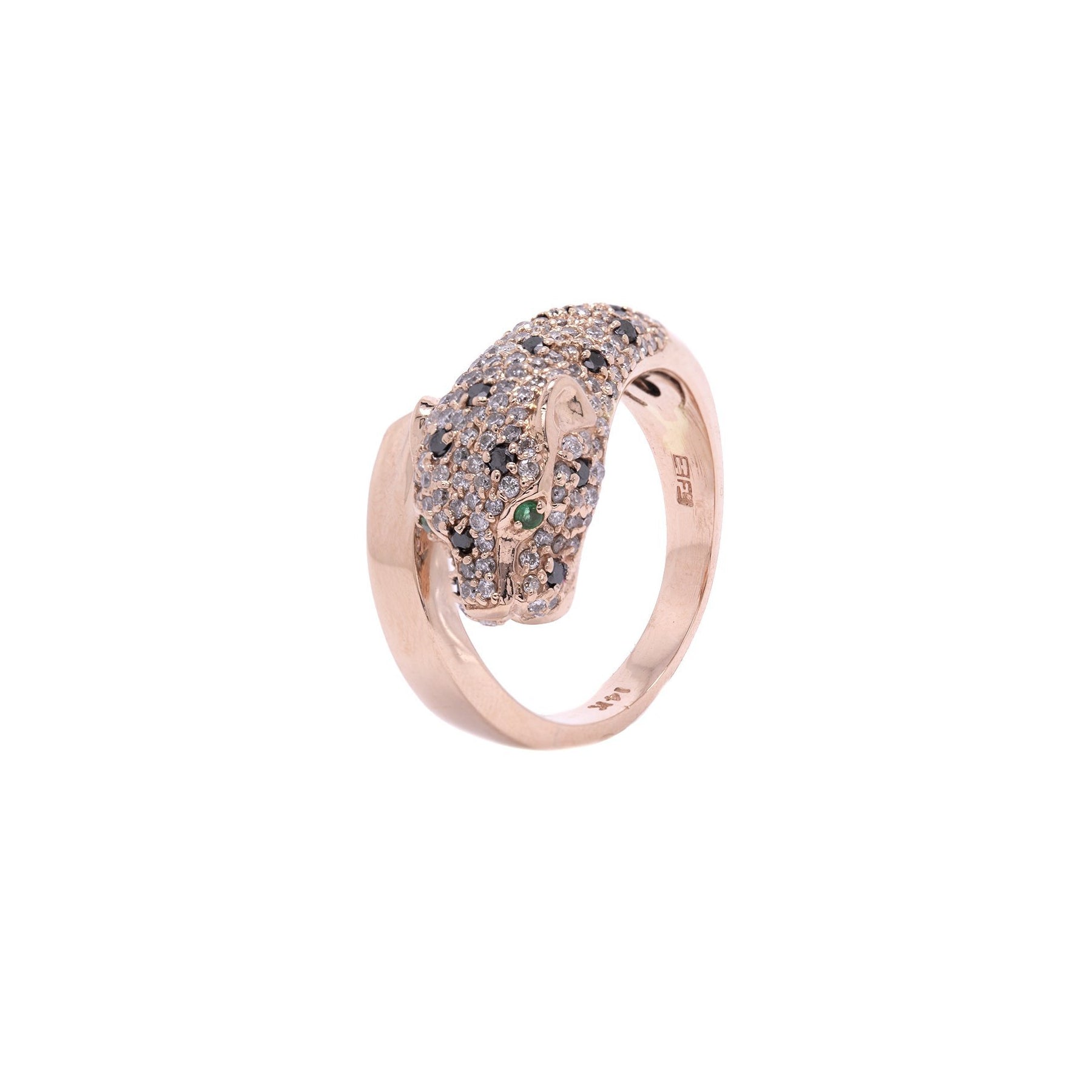 Effy 14k Rose Gold Diamond & Emerald Panther Ring