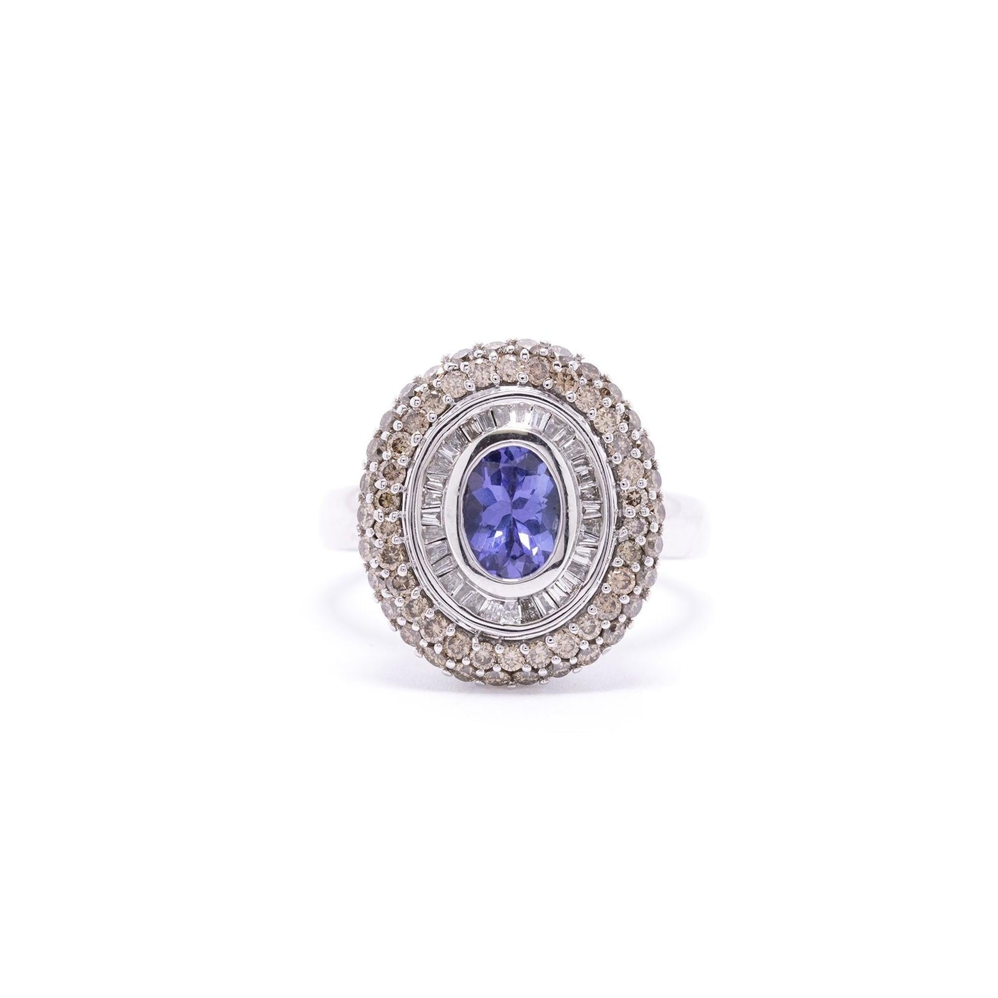 Effy 14k White Gold Tanzanite & Diamond Ring