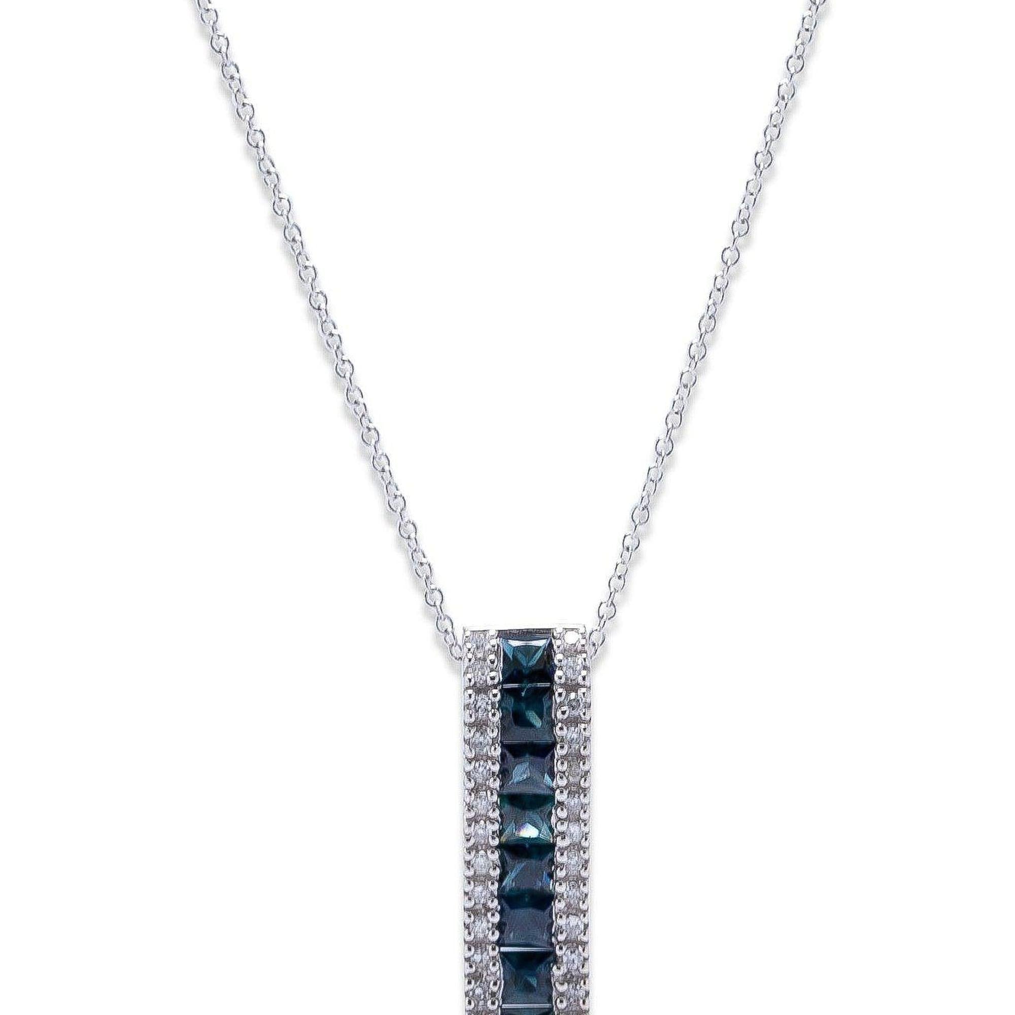 Effy Blue Sapphire and Diamond Pendant Necklace