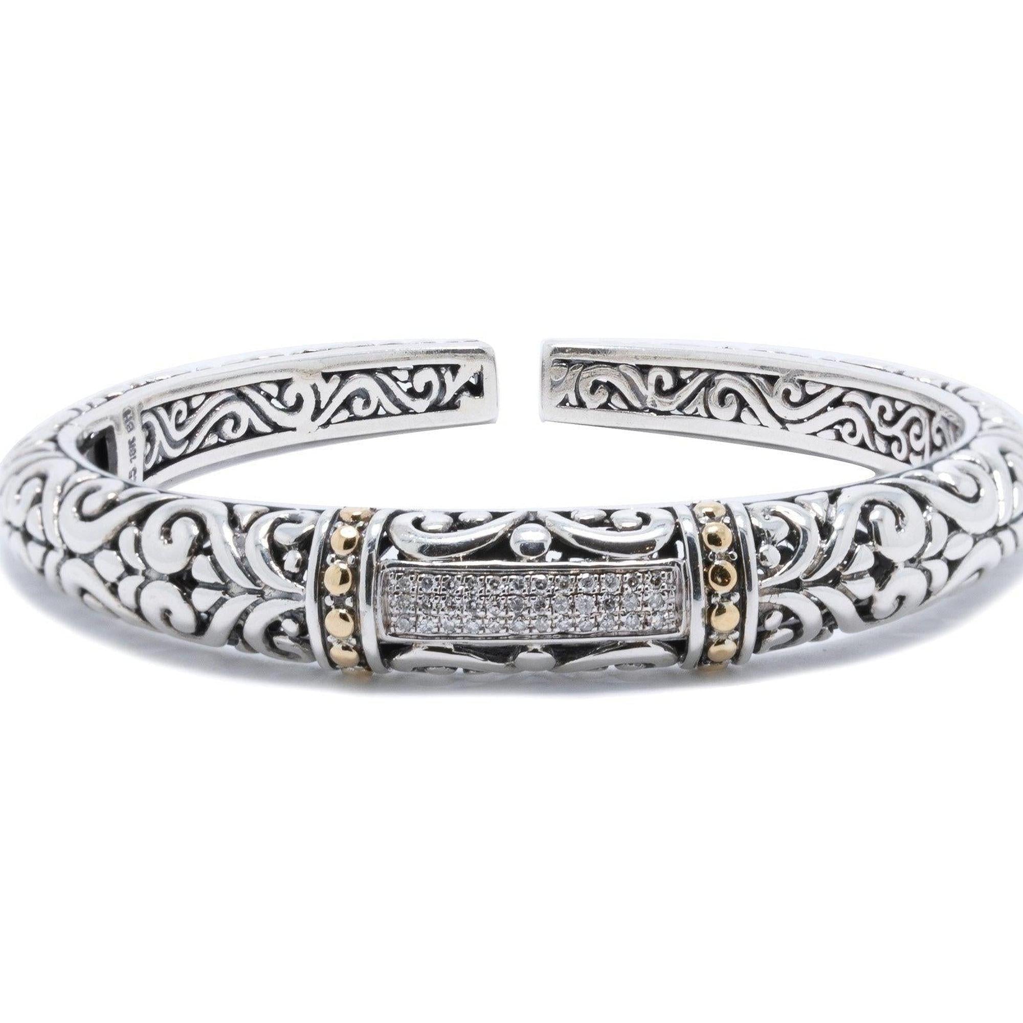 Effy Two-Tone Diamond Bangle Bracelet