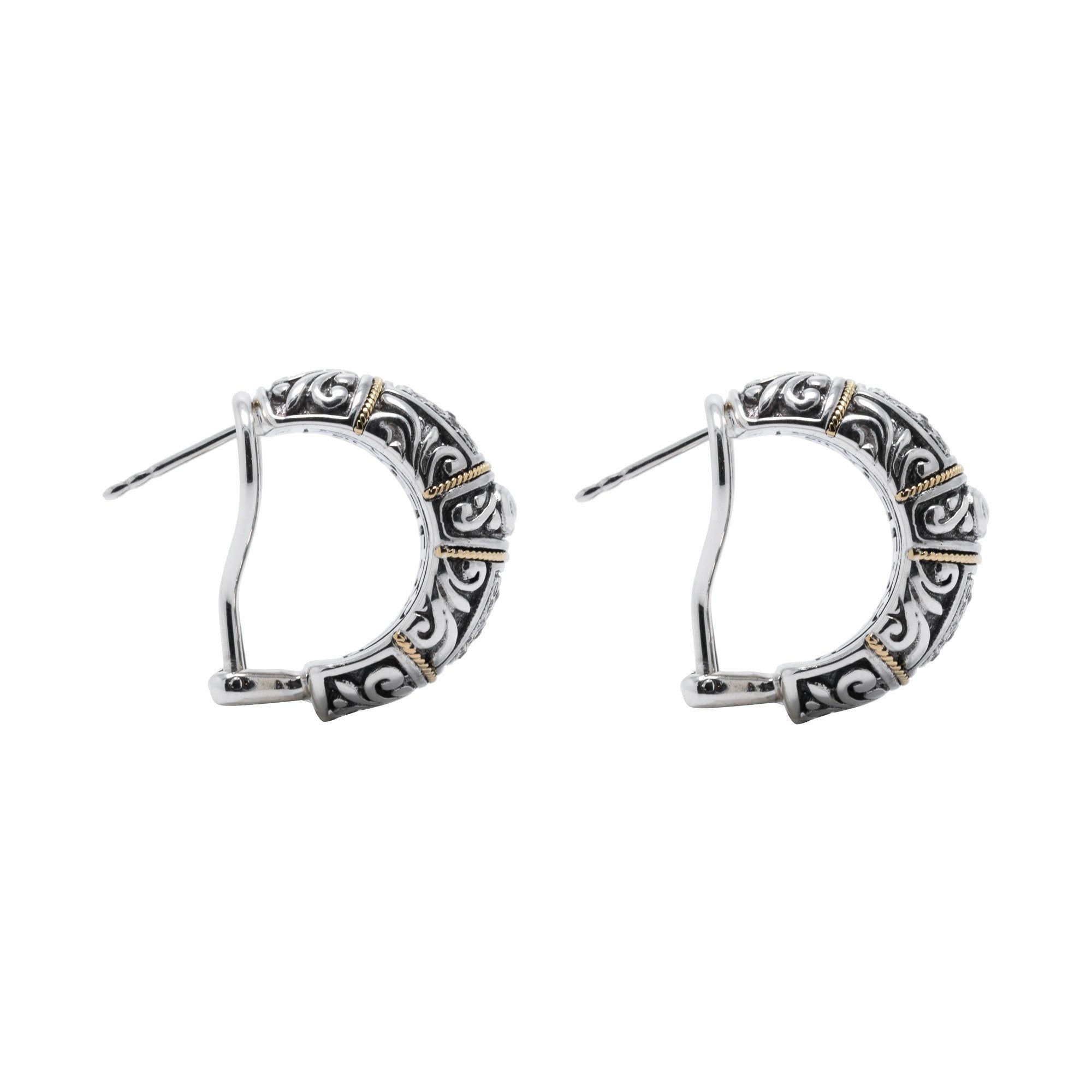 Effy Two-Tone Diamond Hoop Earrings